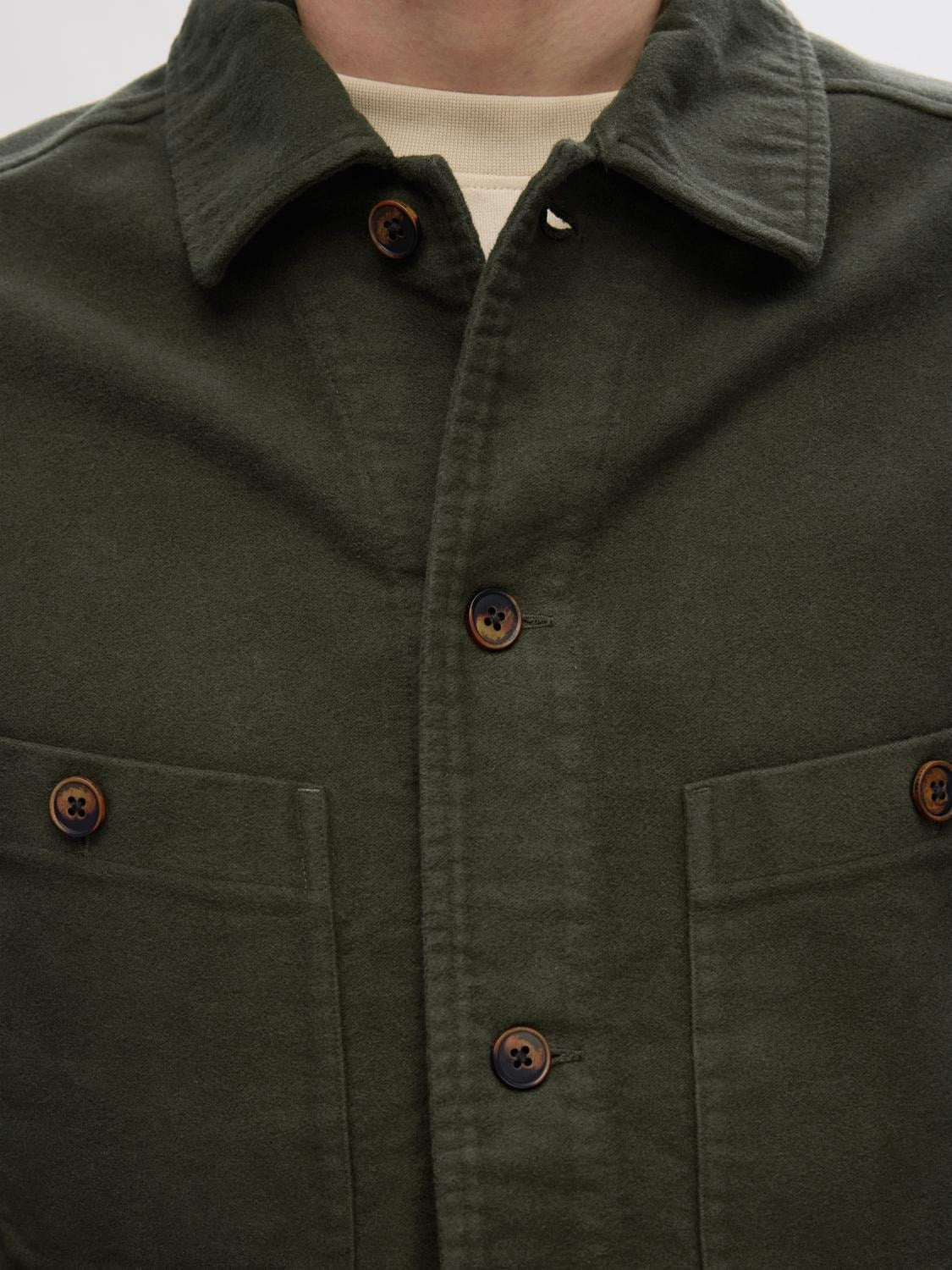 Bent moleskin overshirt - Forest night