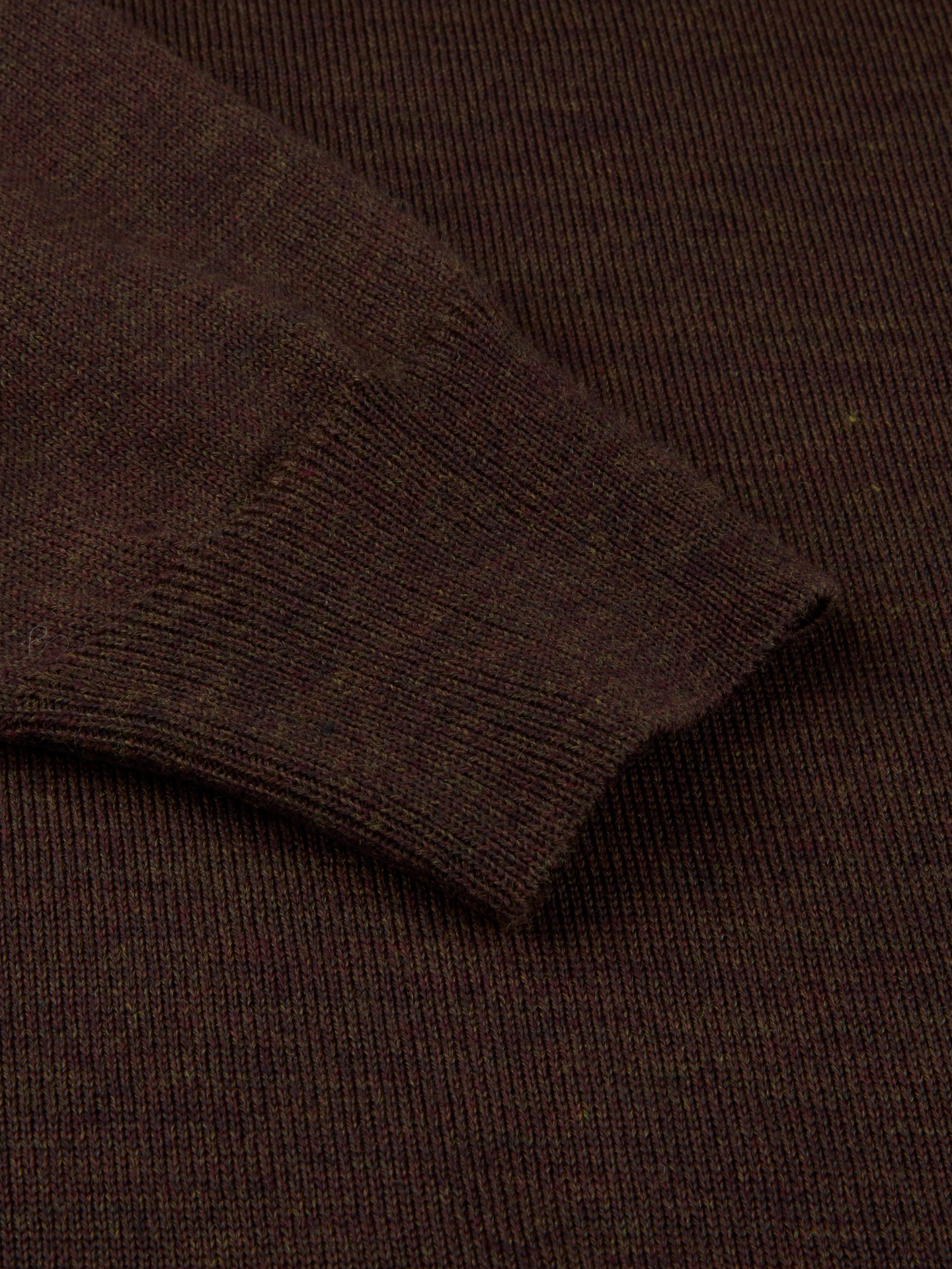Sweater knitted crew  patch merino- Dk brown