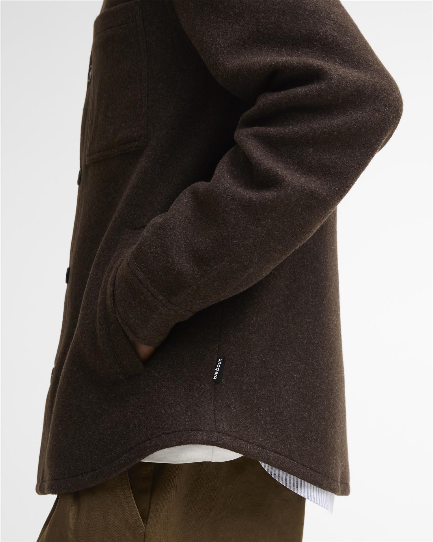 Marltown wool blend overshirt- Dk Oak