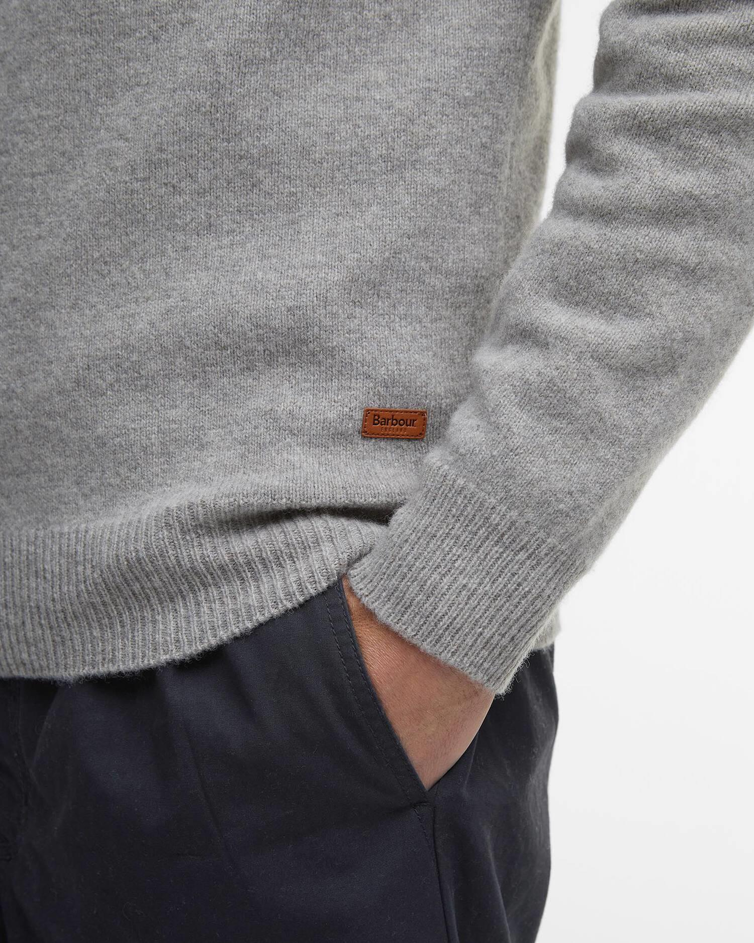 Essent Patch Half Zip Knitted Jumper- Stone