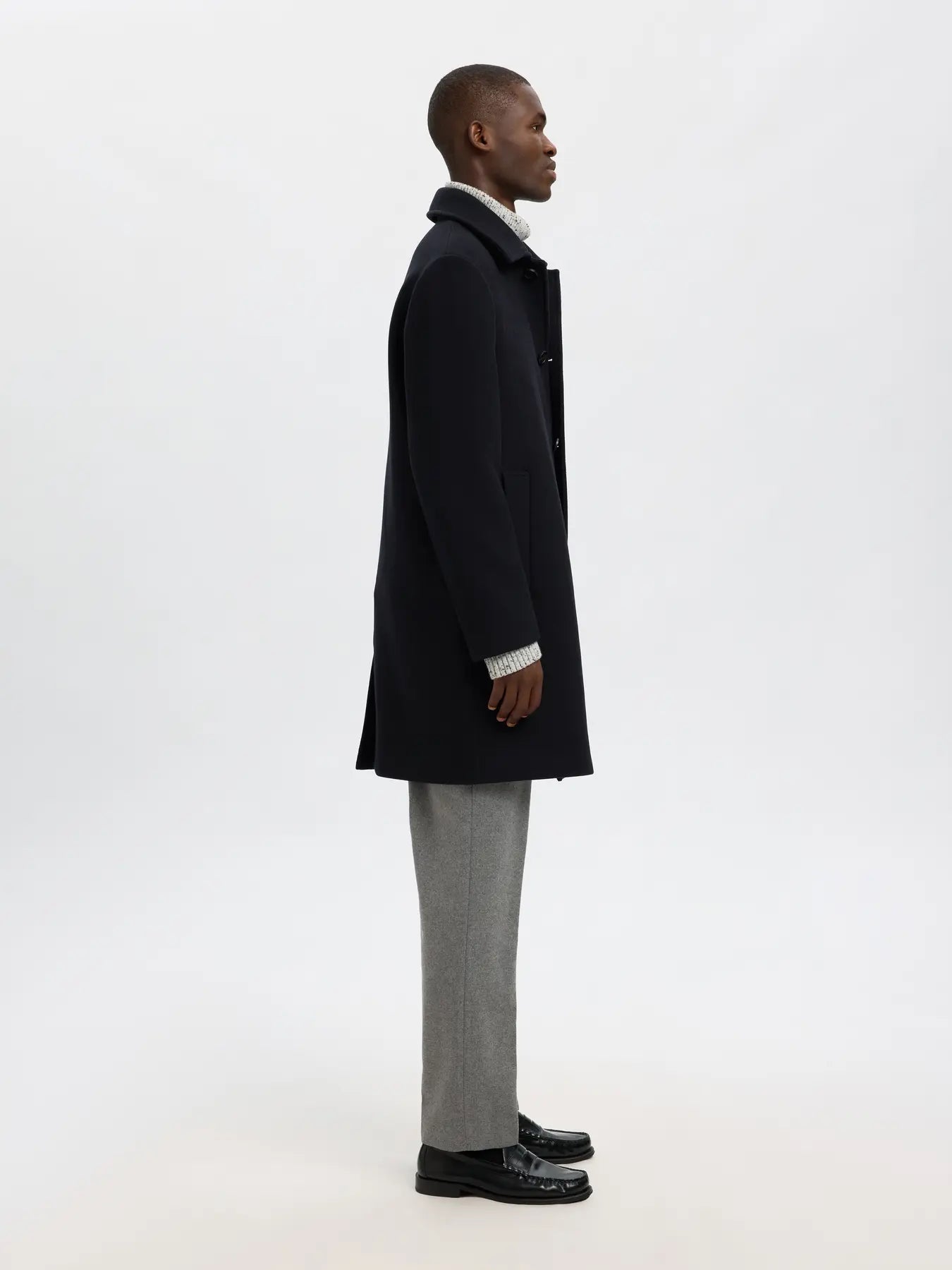 Archive wool blend car coat- Sky captain