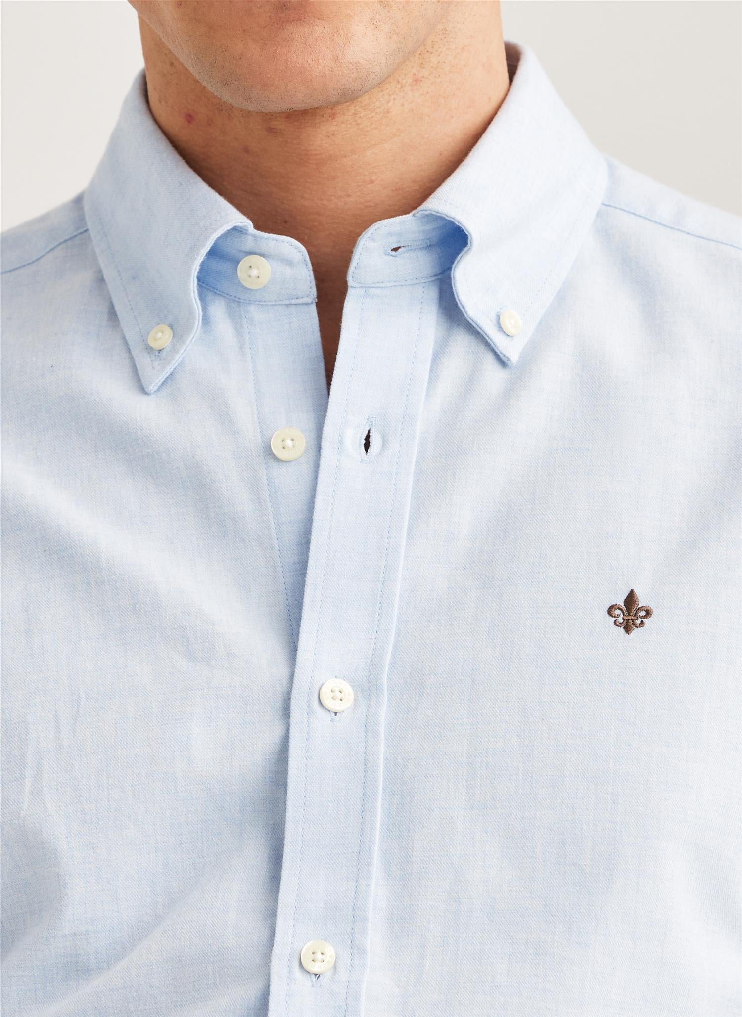 Watts Flannel Shirt-Slim Fit- Light blue