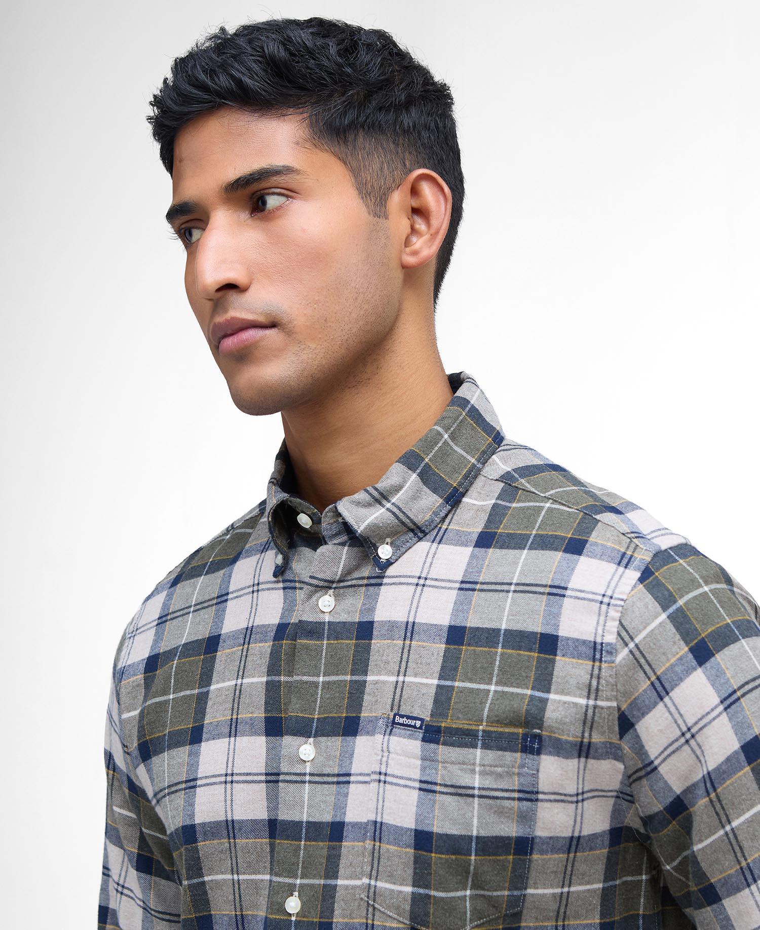 Fortrose Tailored Tartan Shirt- Forest Mist