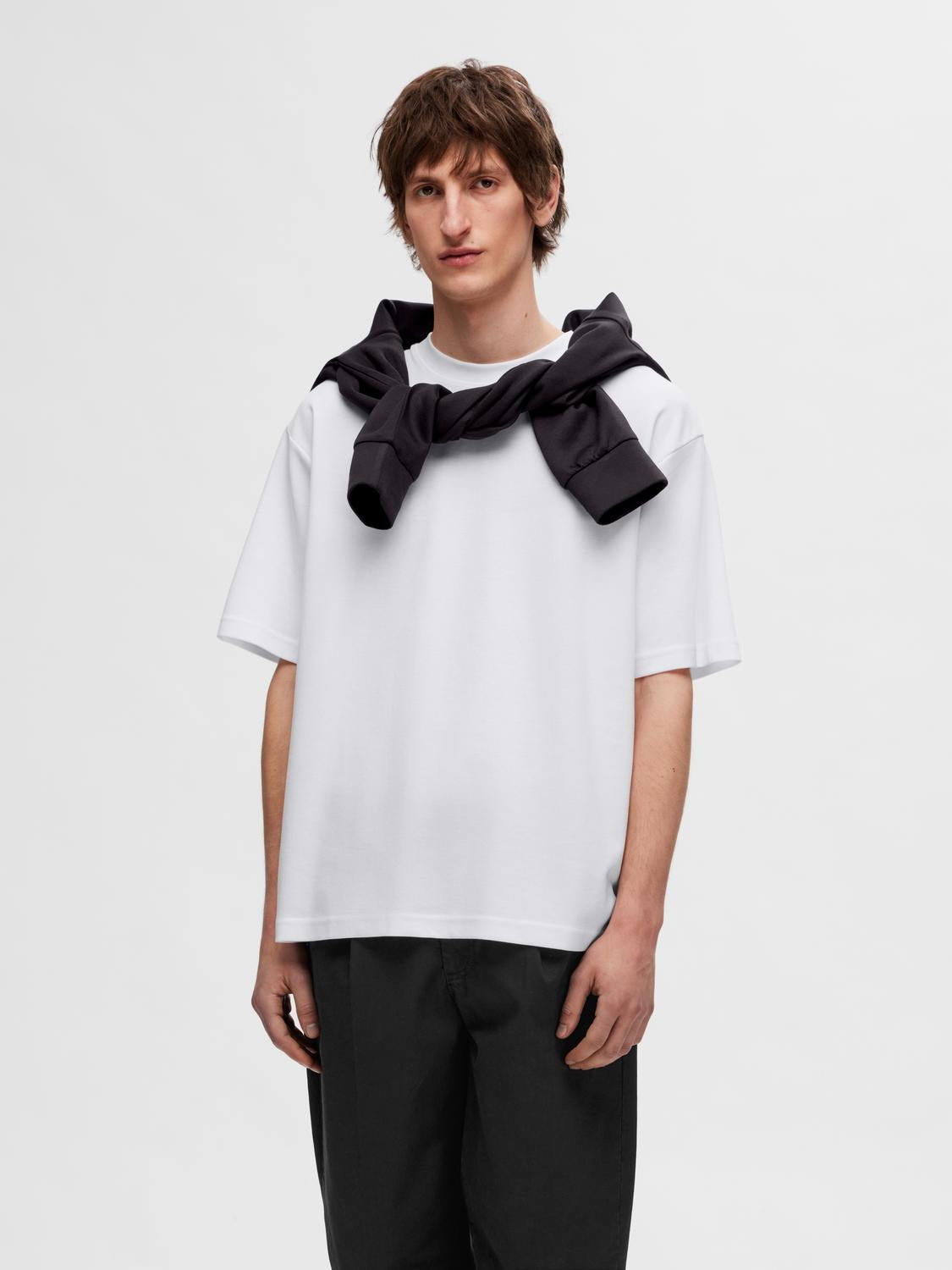 Loose Oscar ss o-neck tee- Bright white