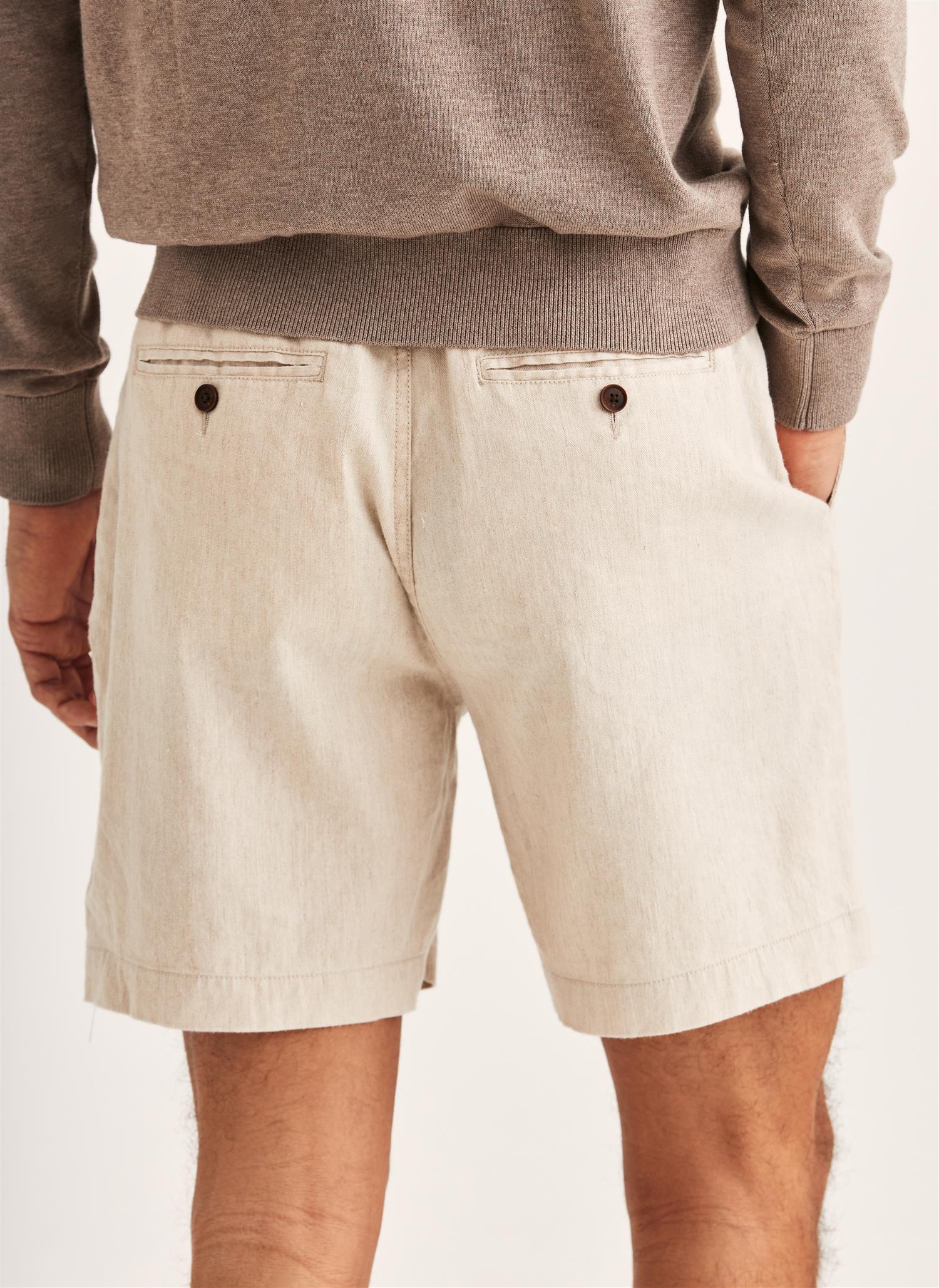 Fenix Linen Shorts- Off white/ Sand 04