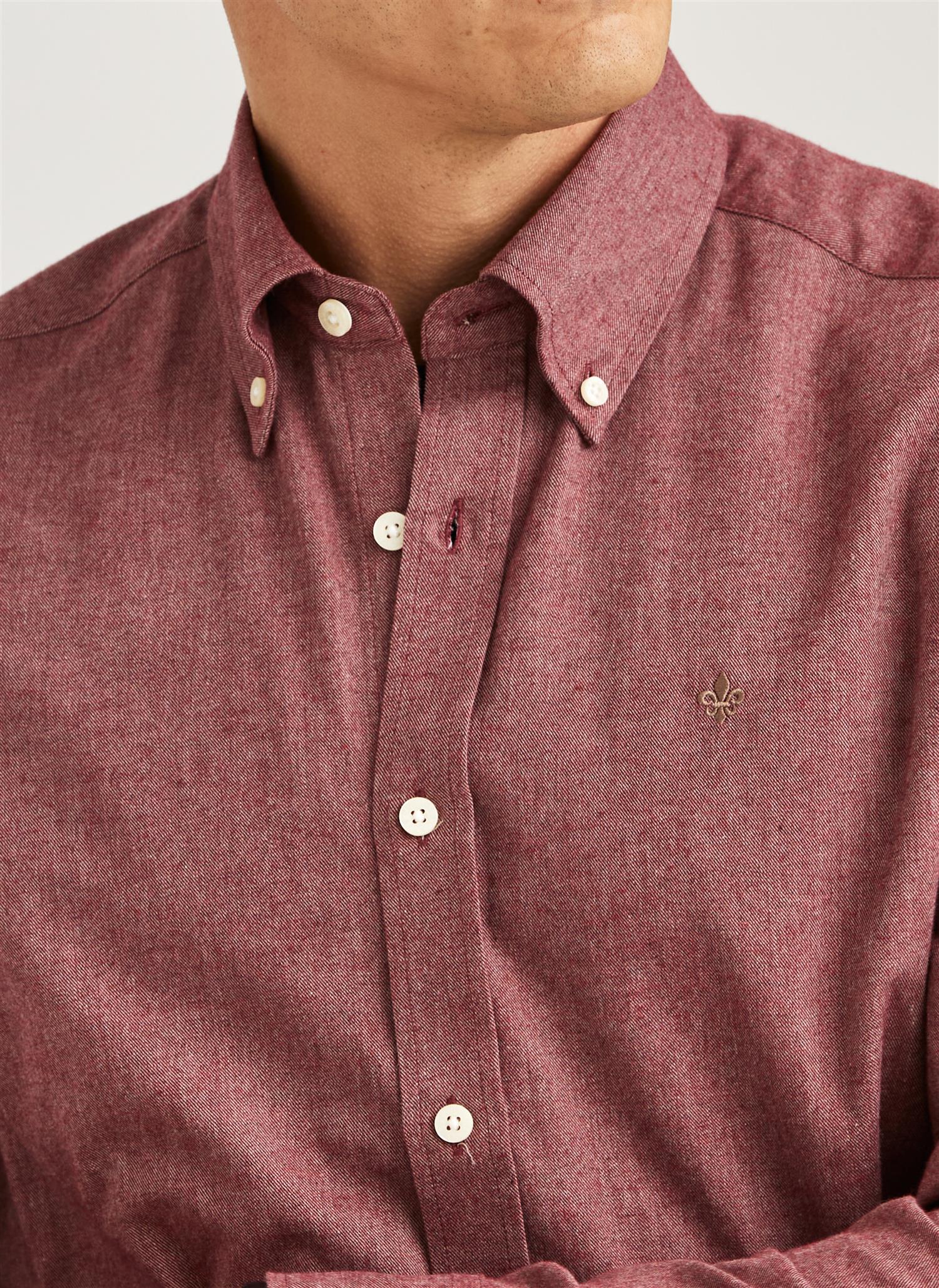 Watts Flannel Shirt-Slim Fit- Wine red