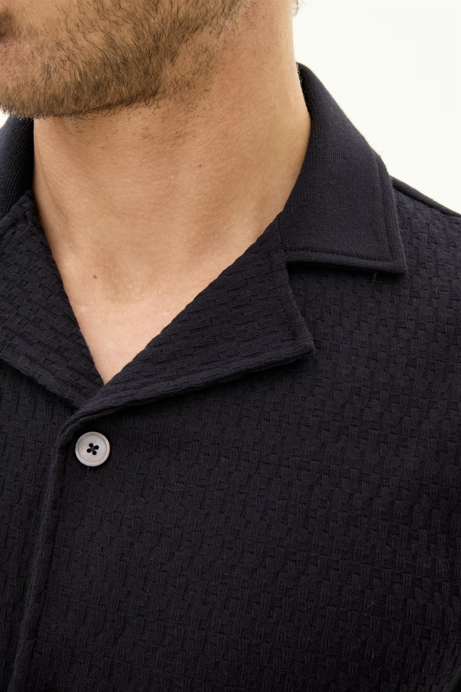 Kirk knitted shirt - Night blue