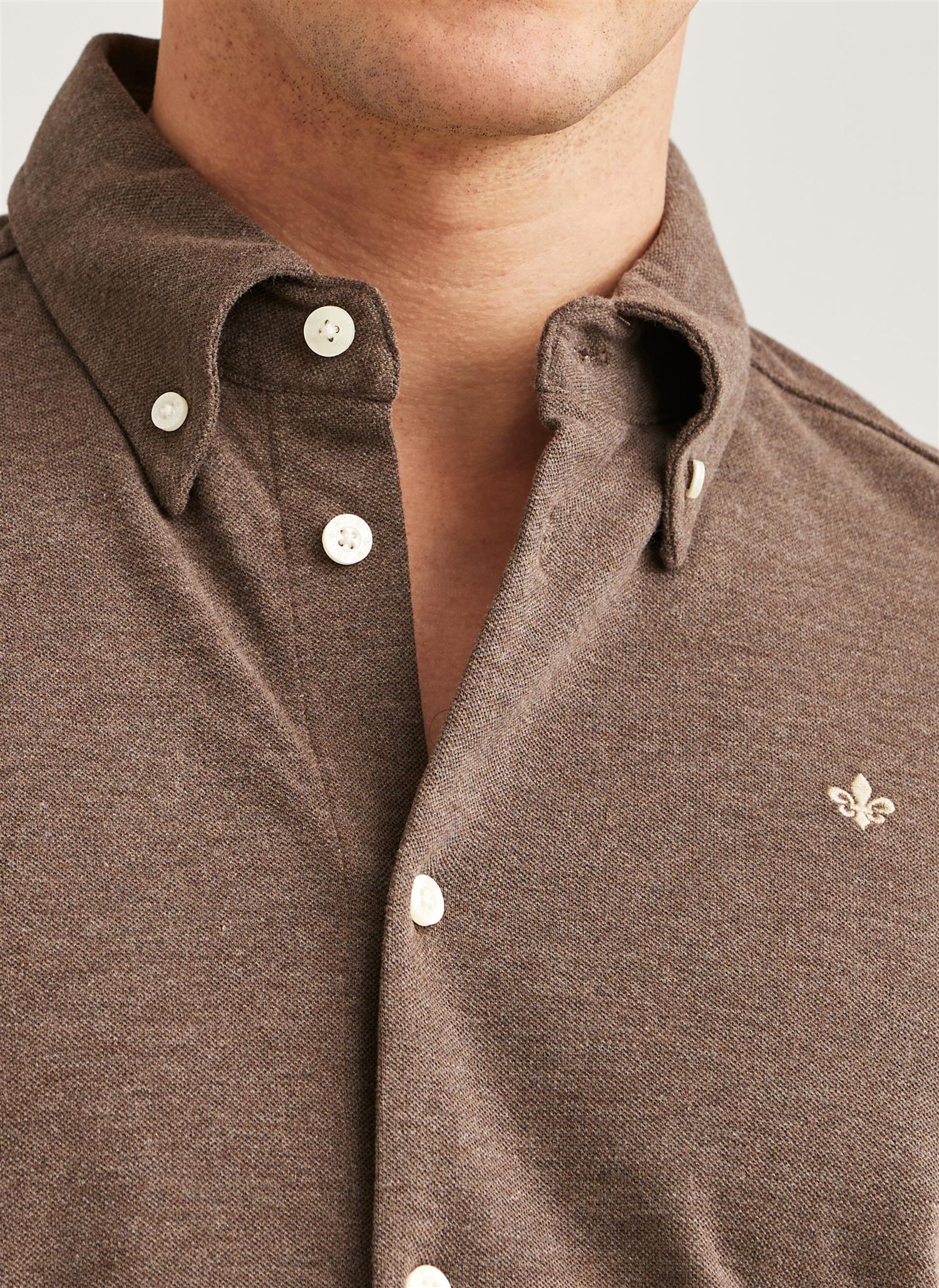 Camden Piqué Shirt -Brown