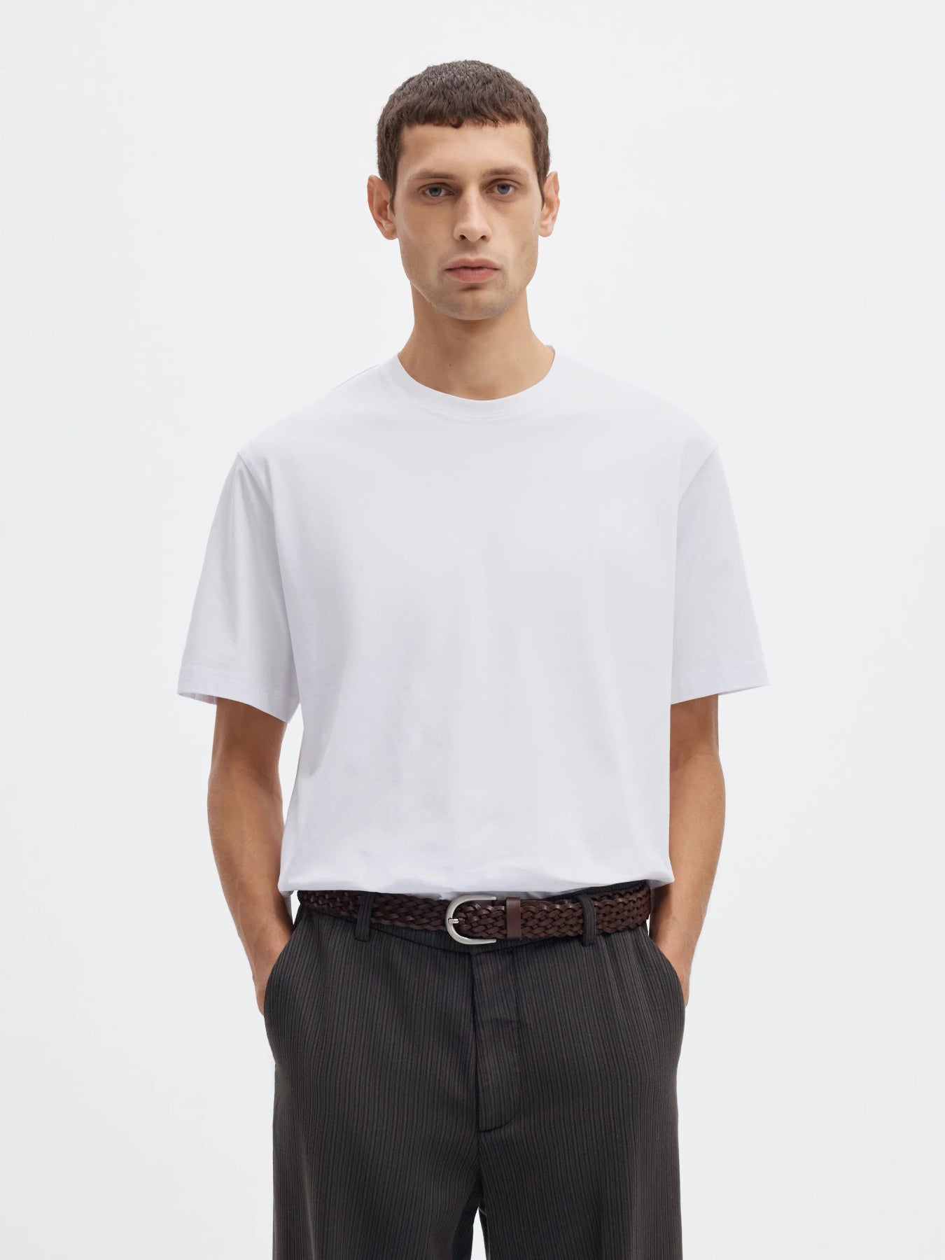 Mount ss o-neck tee - Bright white