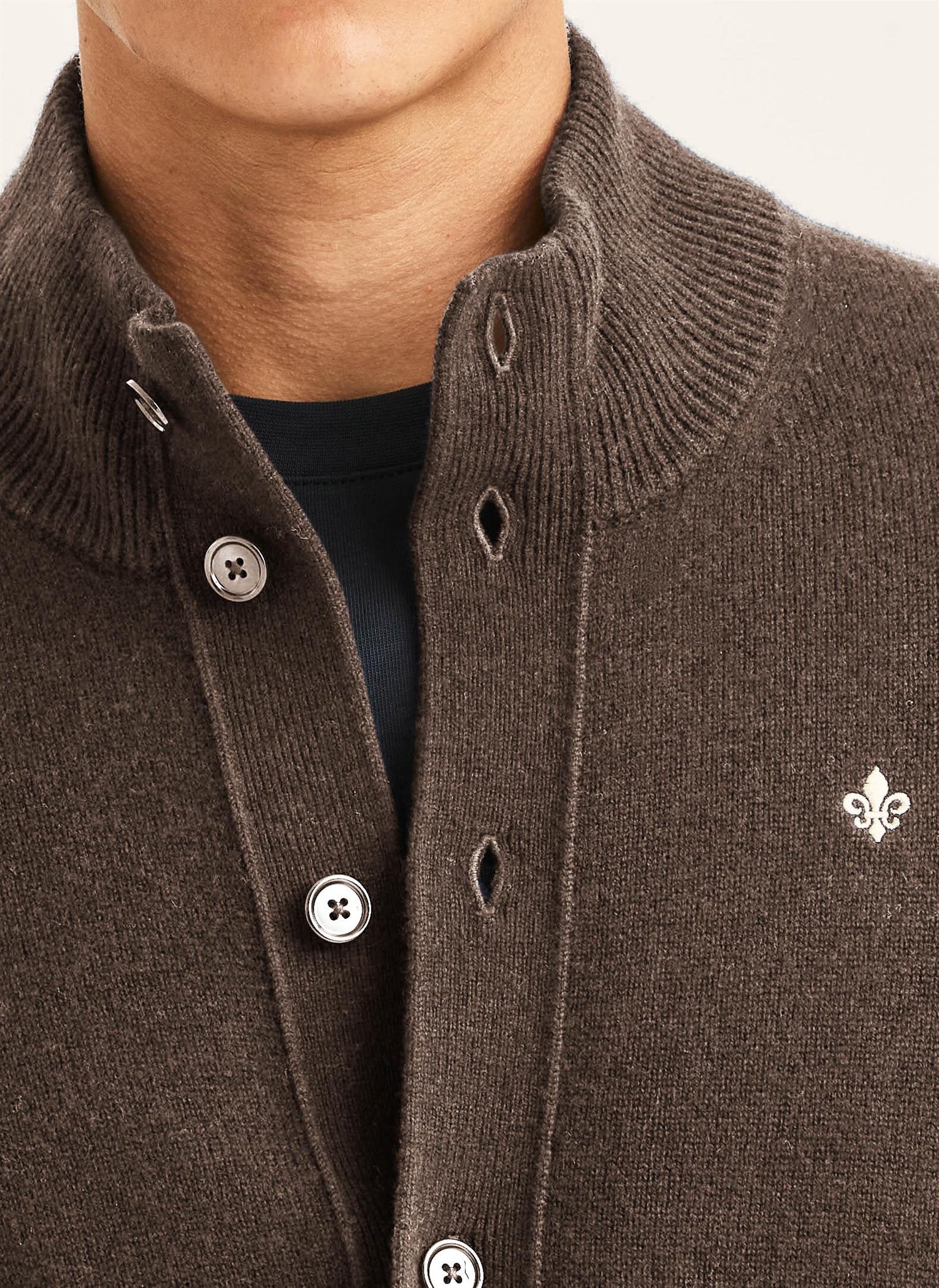 Hertford Button Cardigan- Brown