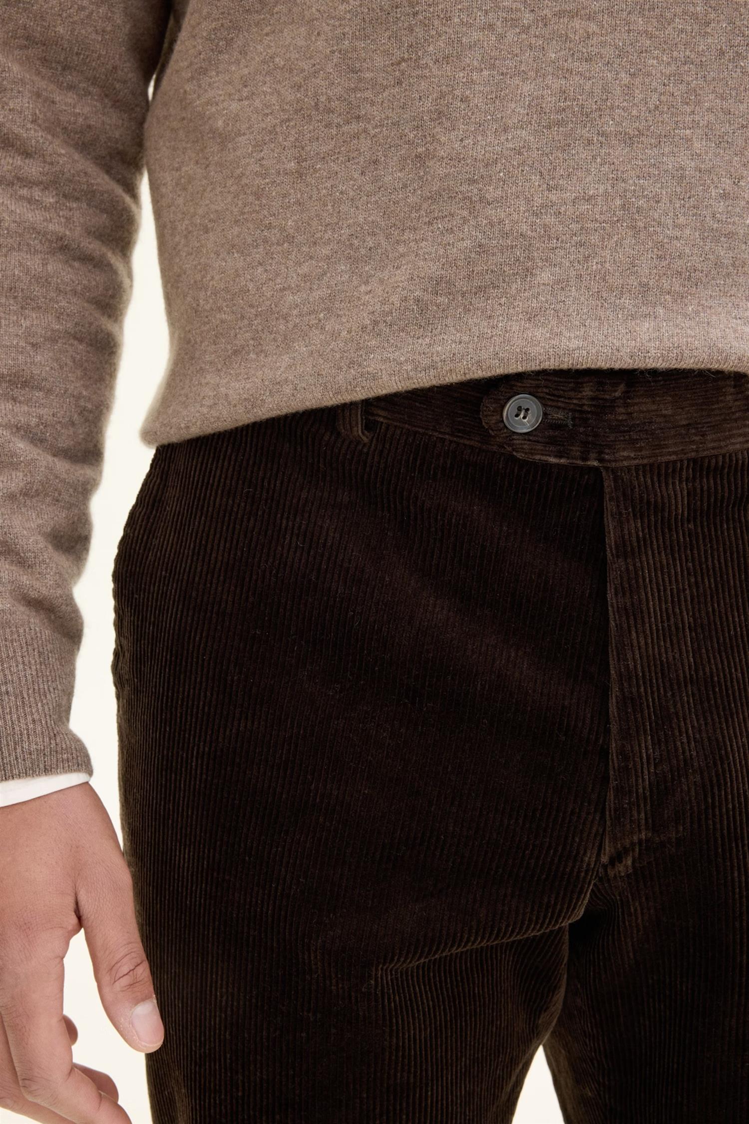 Denz trousers cord- Dark brown