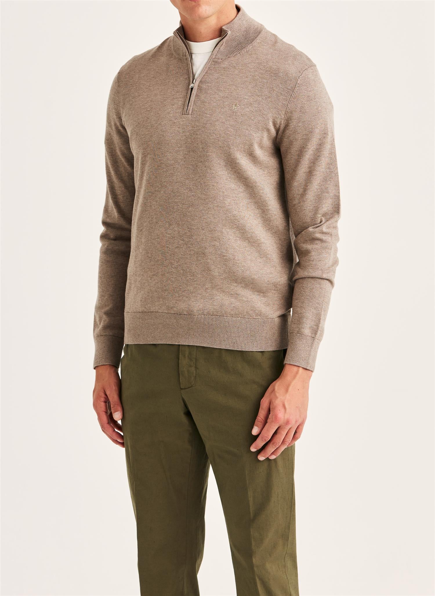 Riley Half Zip- Brown
