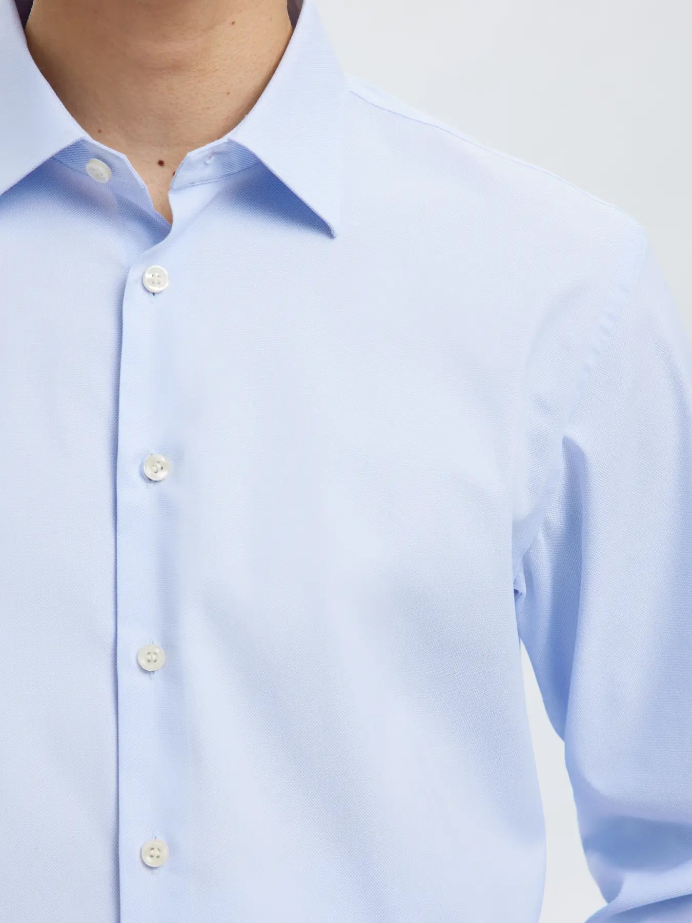 Slim Performance ls shirt - cashmere blue/dobby stru