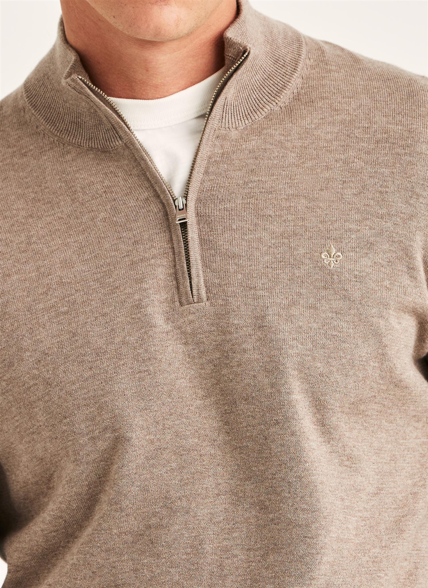 Riley Half Zip- Brown