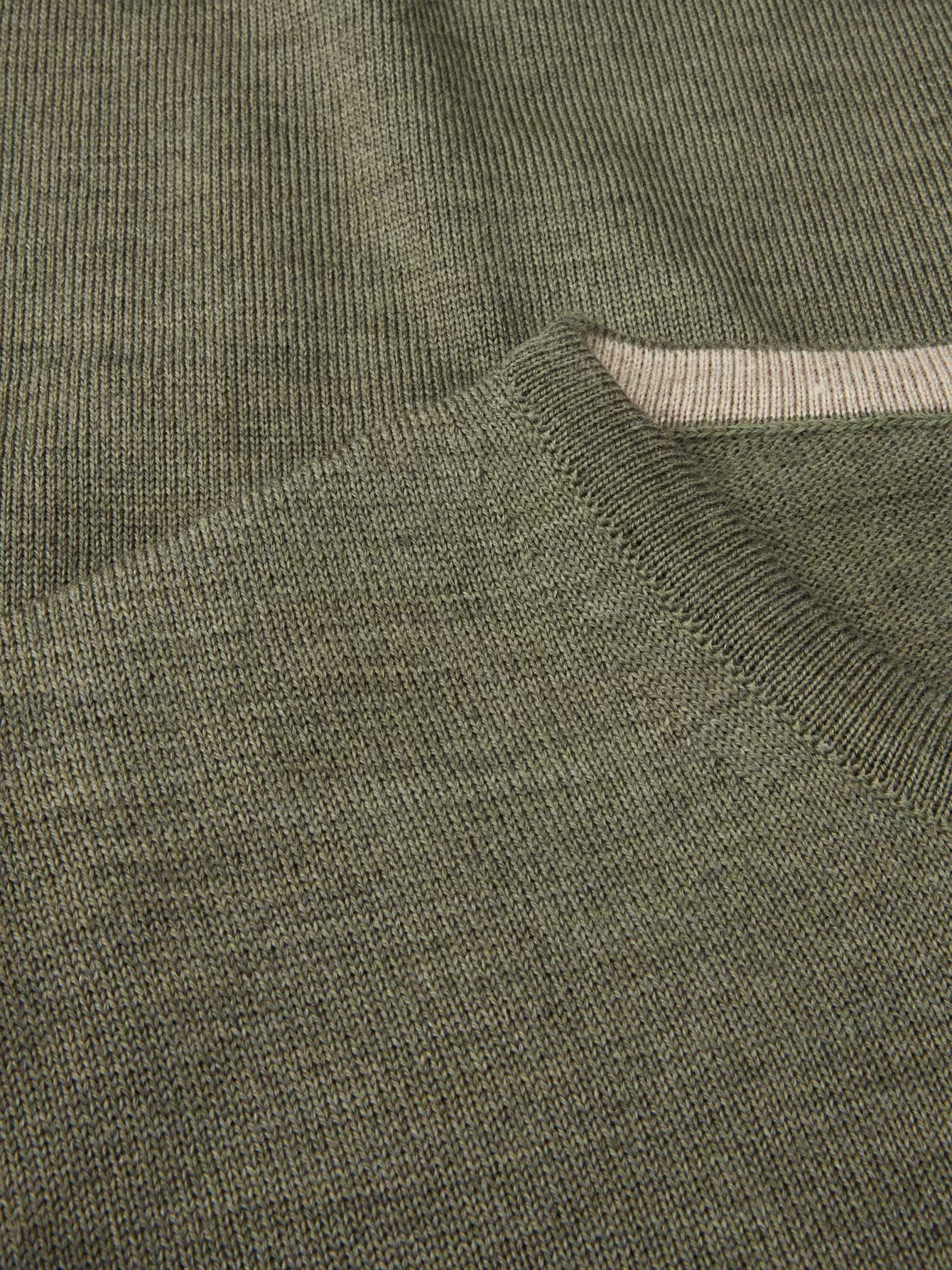 Merino crew neck patch - green