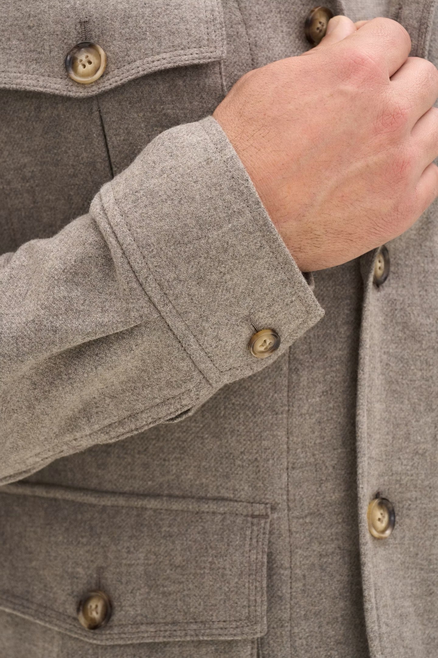 Safari shirt jacket - Brick beige
