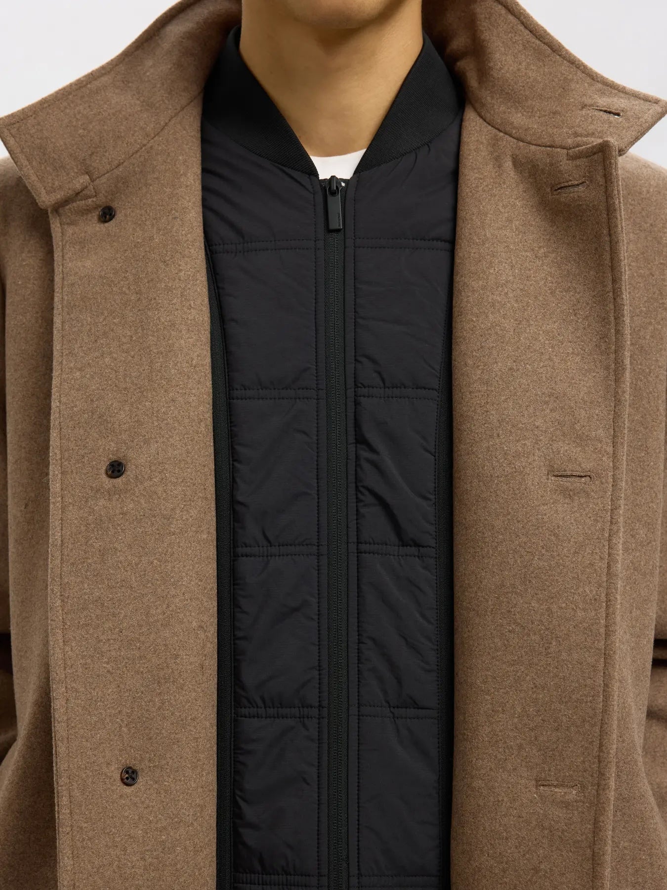 Rainar wool blend coat - Fallen rock melange