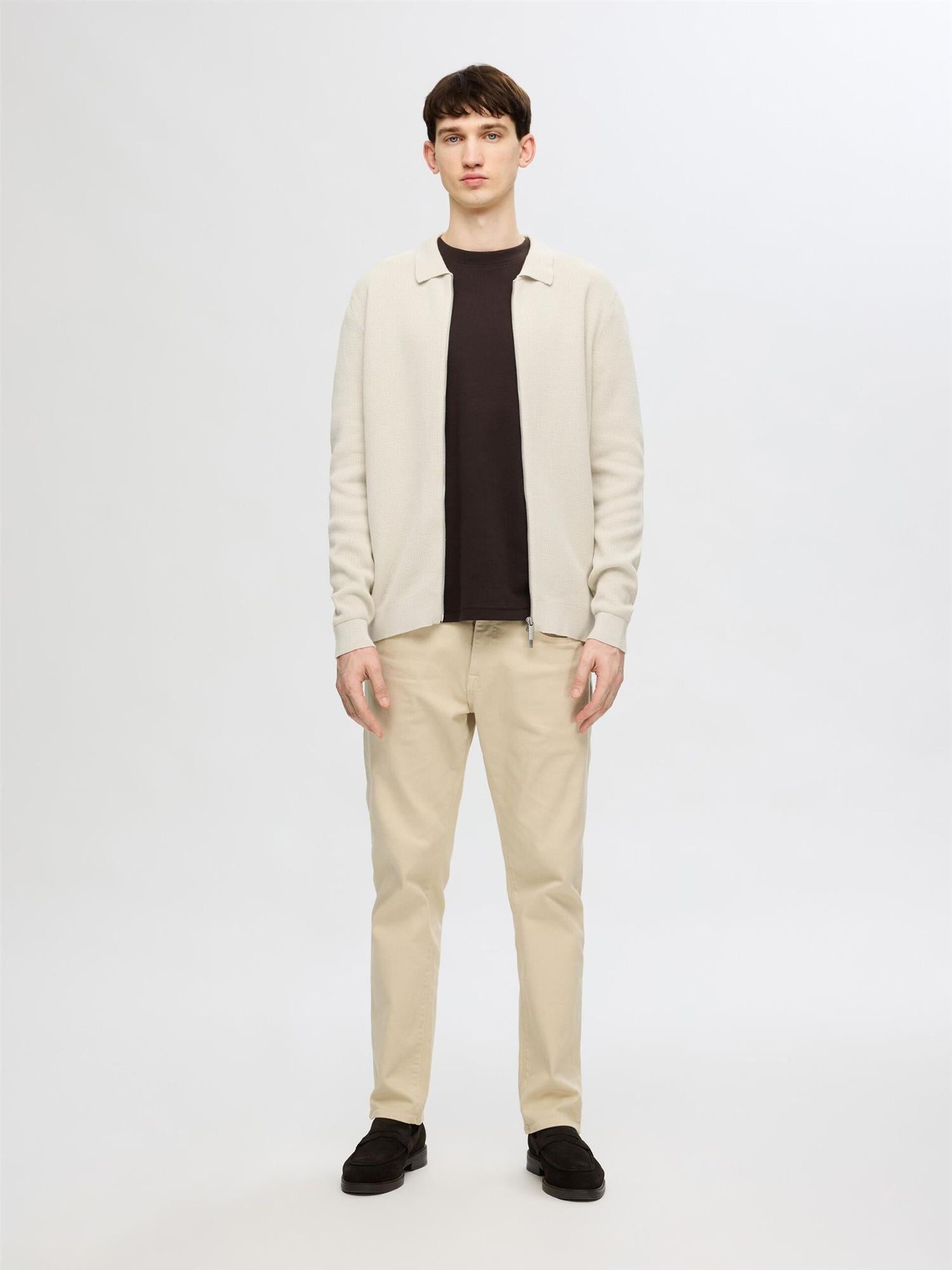 Dane ls knit structure cardigan Oatmeal