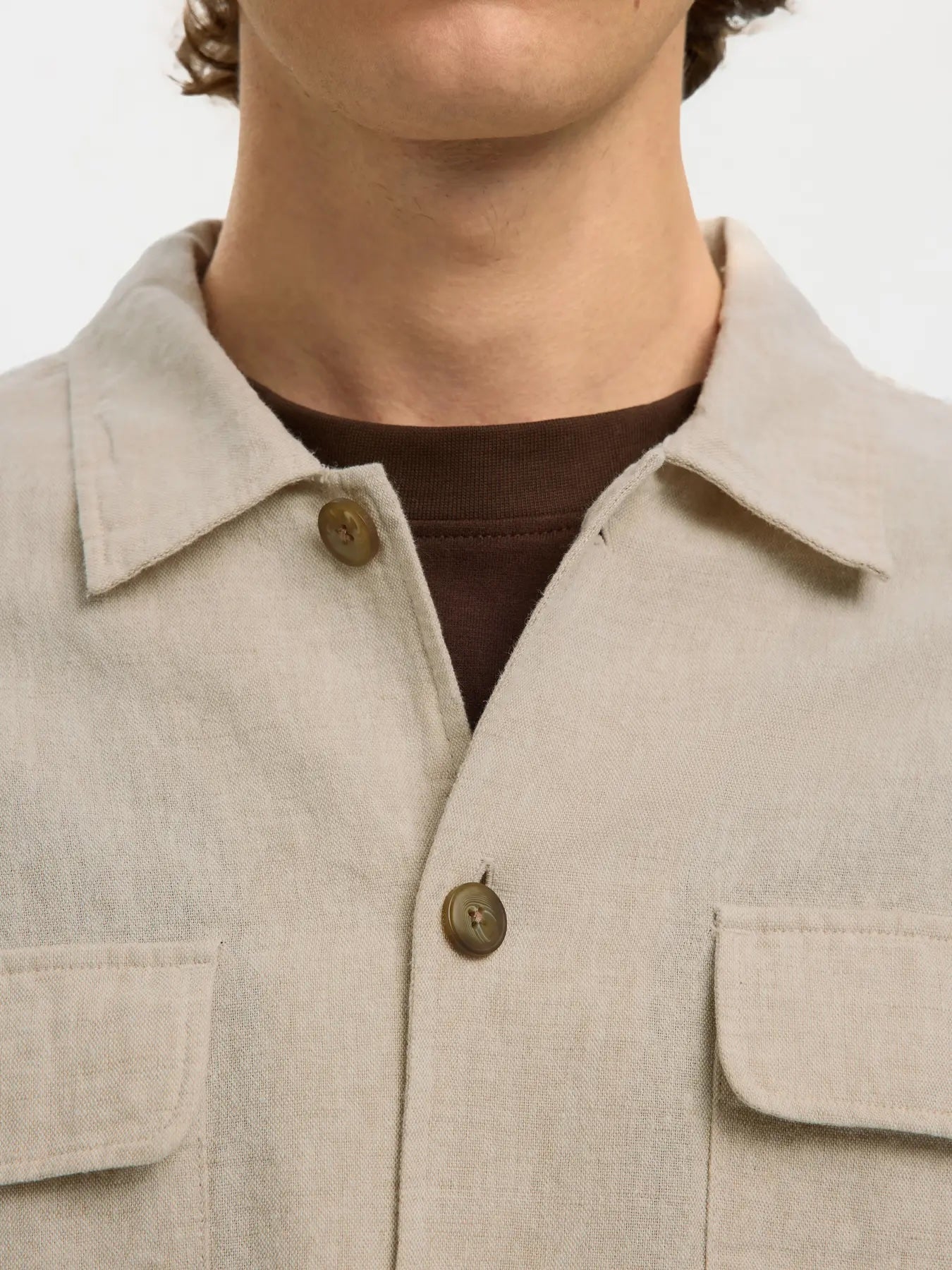 Leroy linen blend overshirt - Pure cashmere