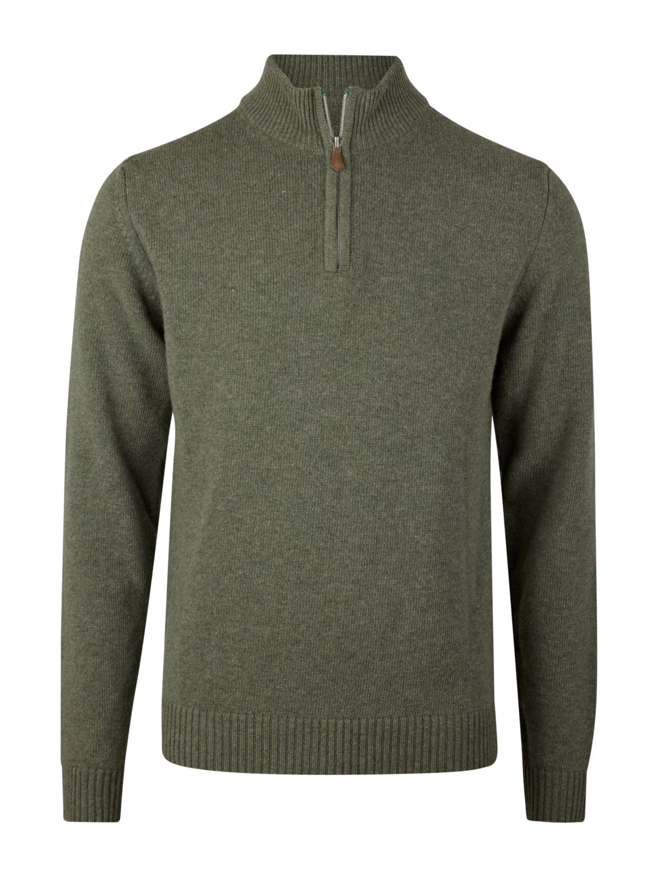 Knitted pullover half zip - Green