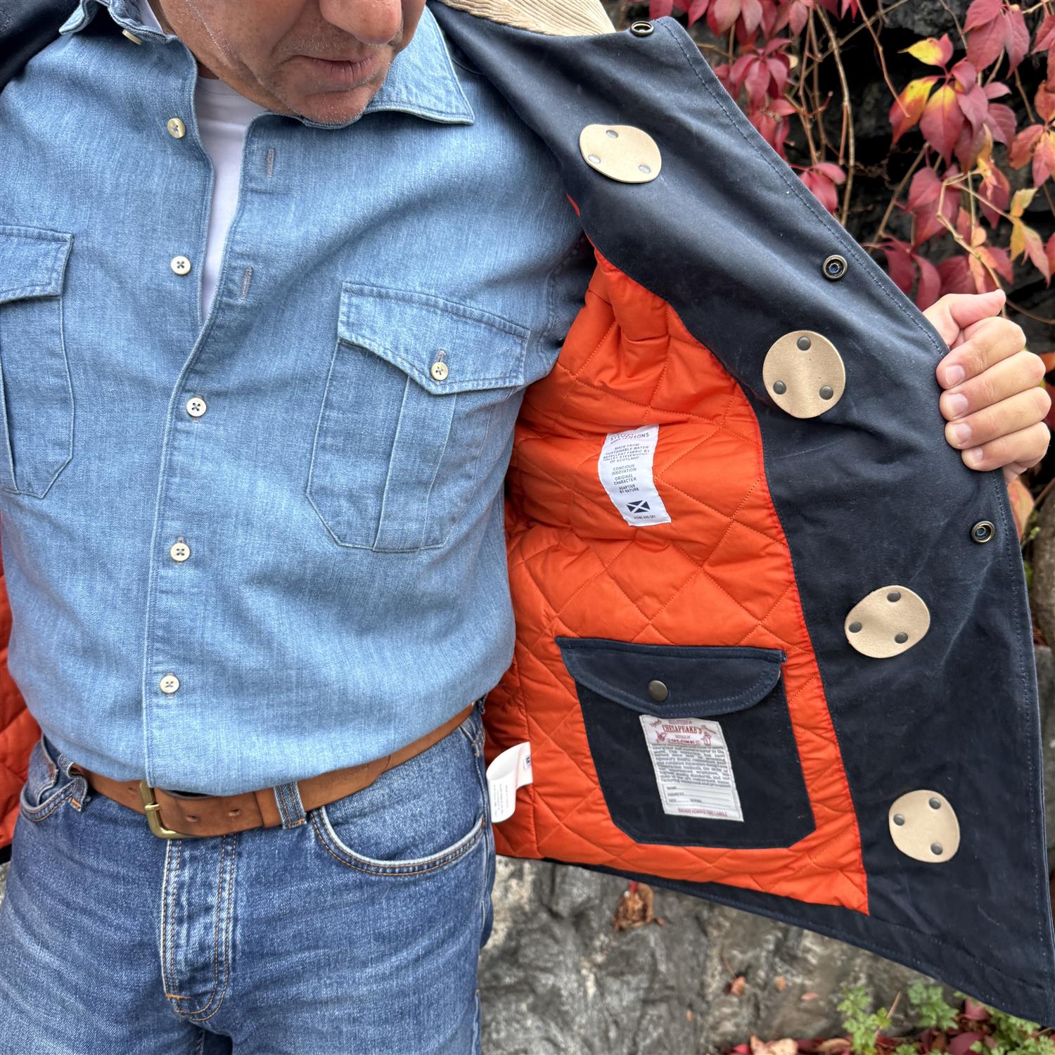 Bedford fireman jacket waxed - Navy
