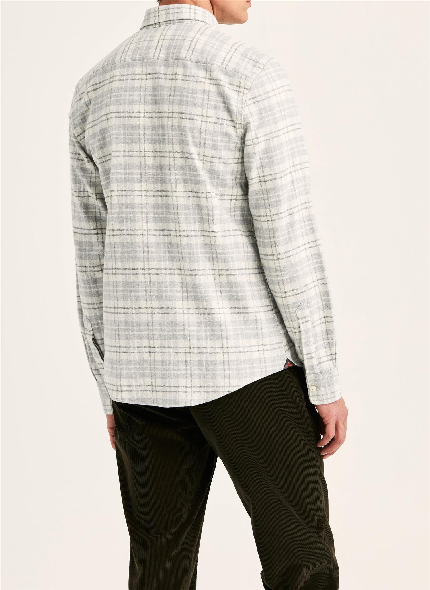 Flannel Mouliné Shirt Slim -Grey