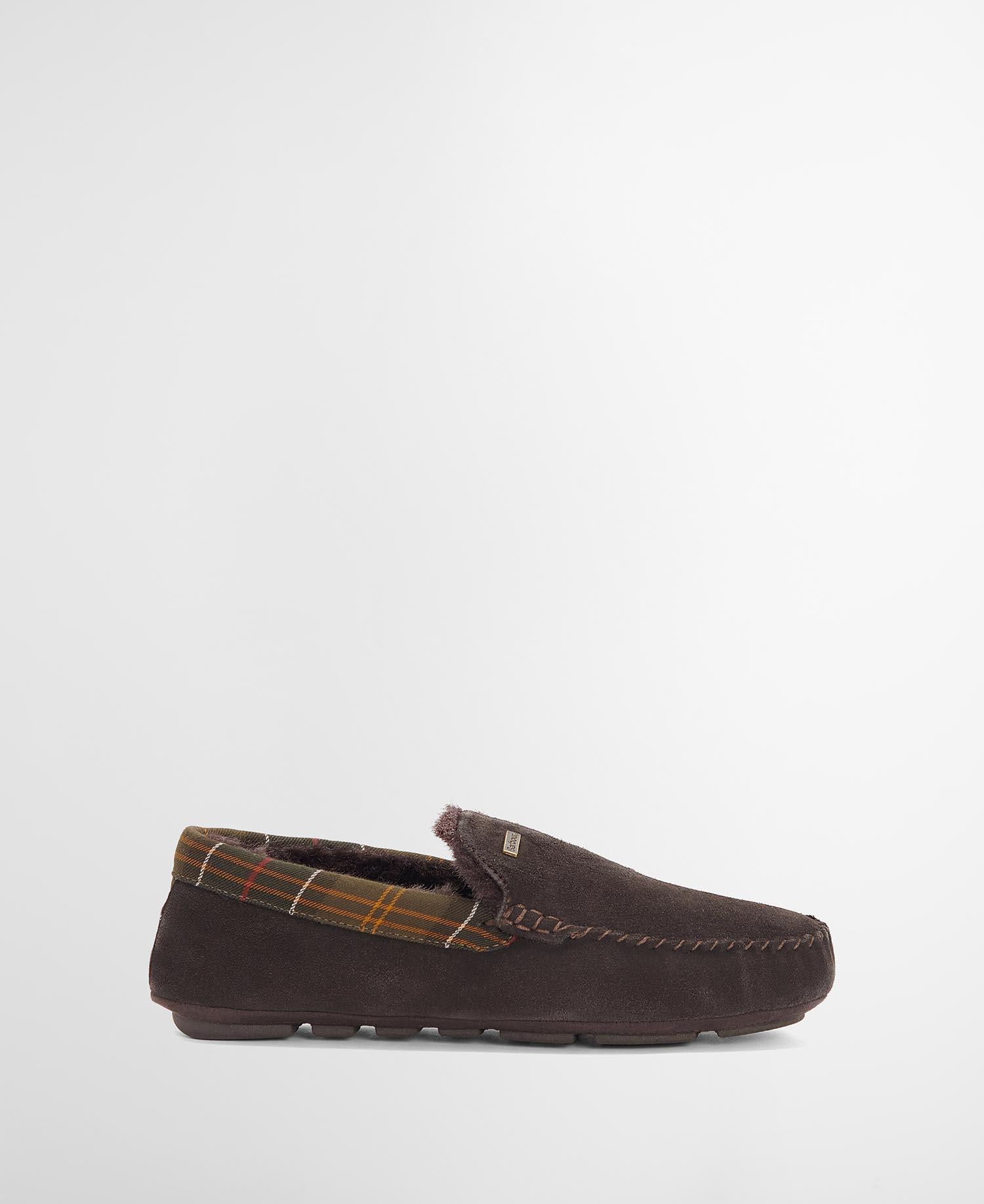 Monty Moccasin Slipper- Brown suede