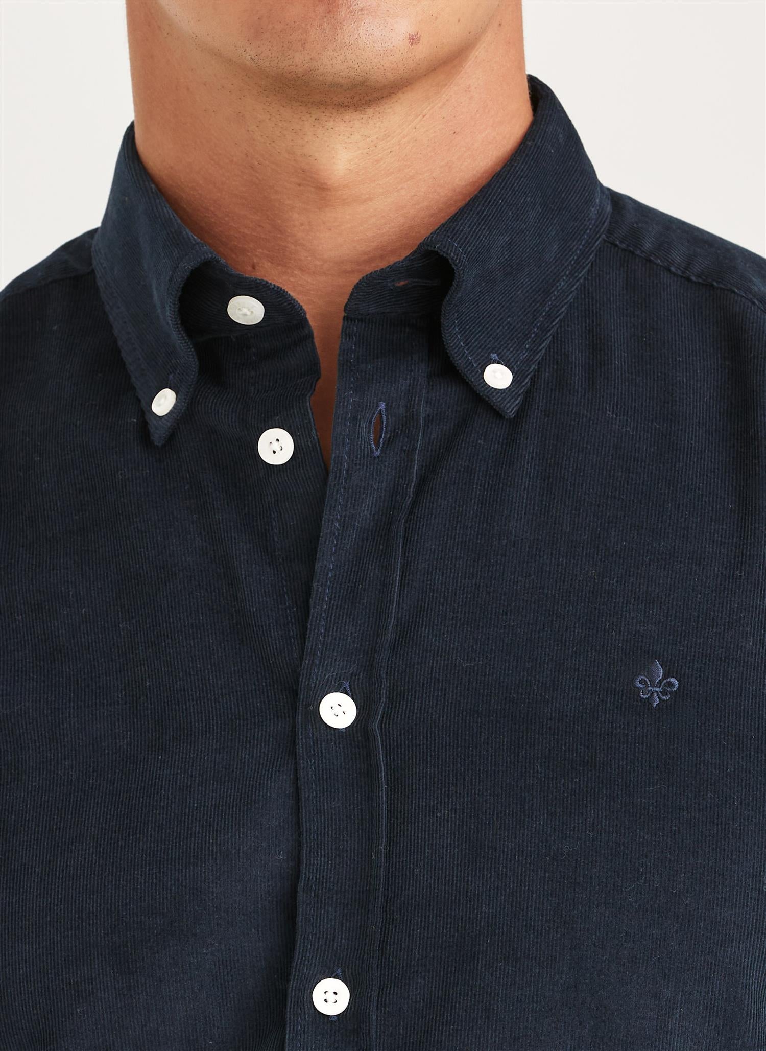 Douglas Cord Shirt-Slim Fit- Blue
