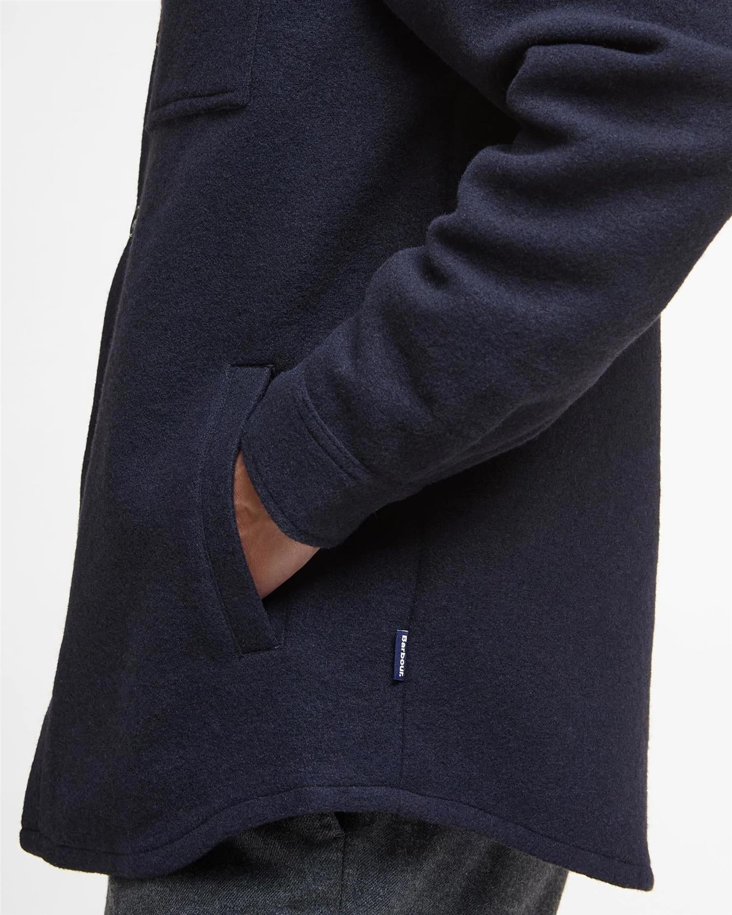 Marlow Tailored Wool Blend Overshirt- Navy Marl