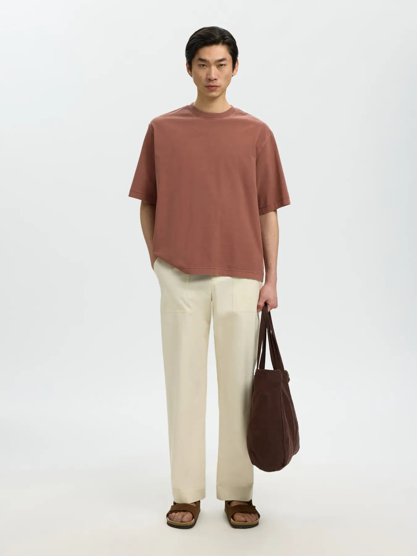 BoxyCory ss o-neck tee- Cherry mahogany