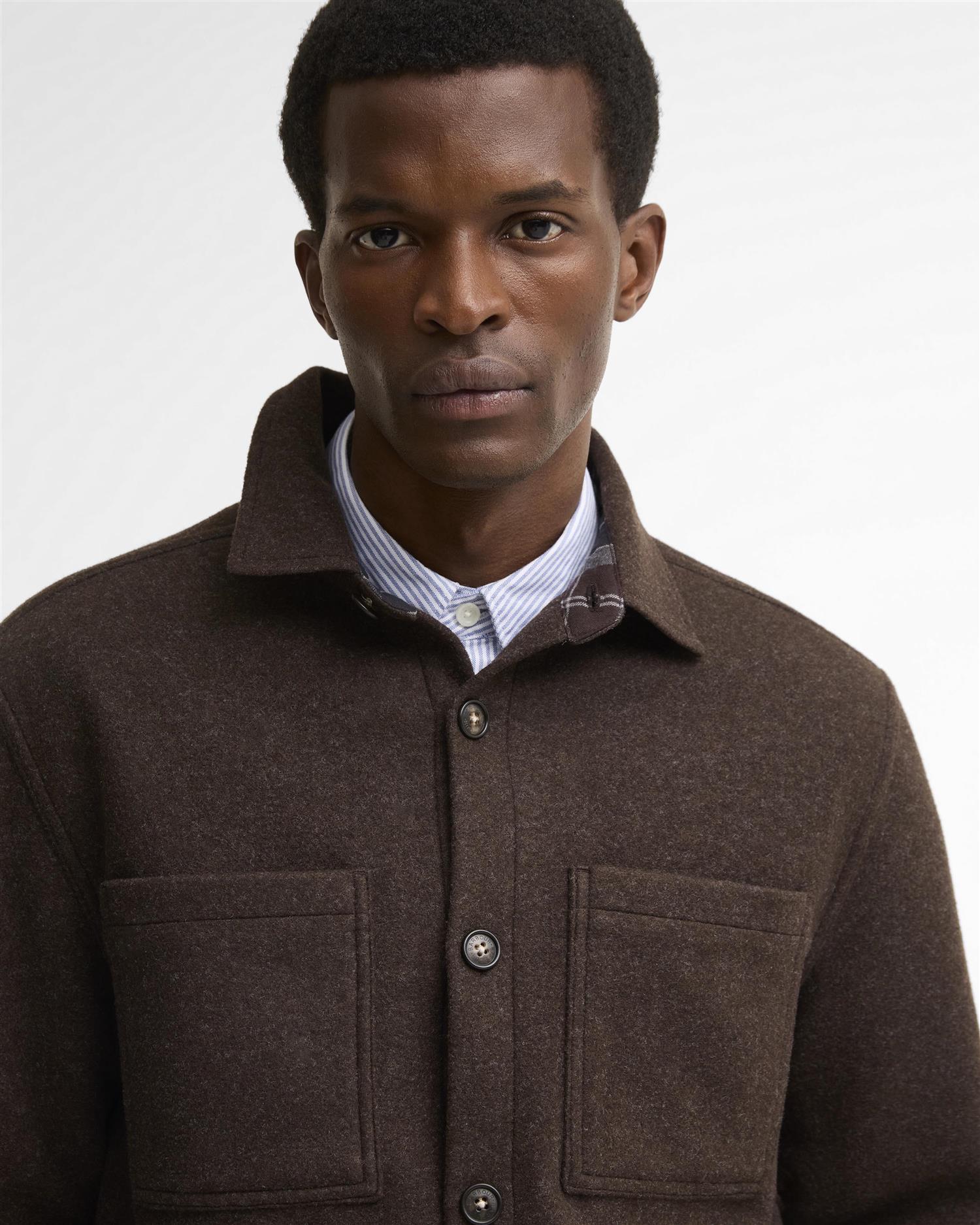 Marltown wool blend overshirt- Dk Oak