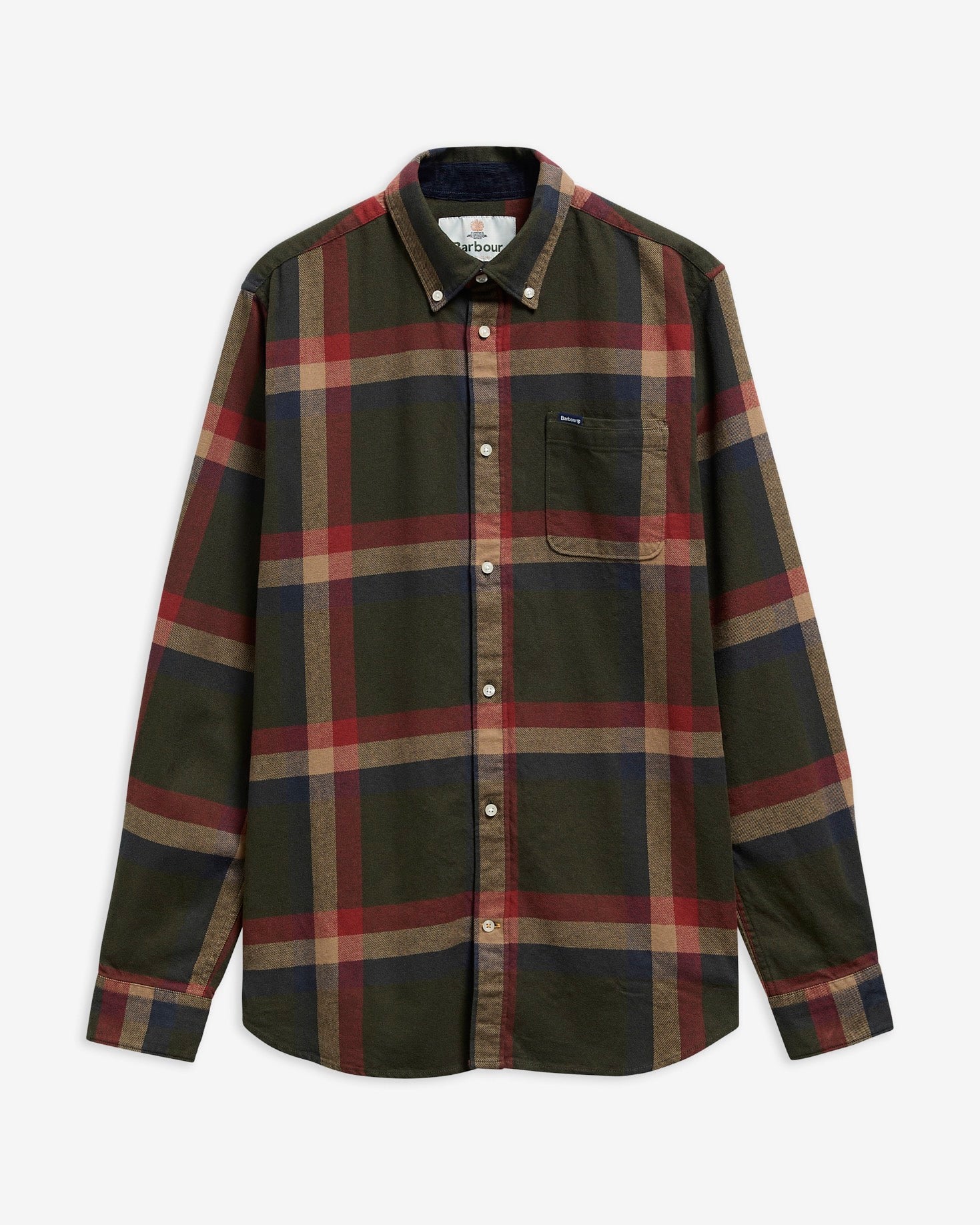 Folley Tailored Checked Shirt- Mid olive