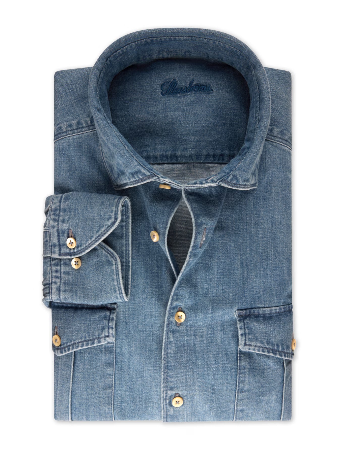 Regular denimskjorte-  Indigo