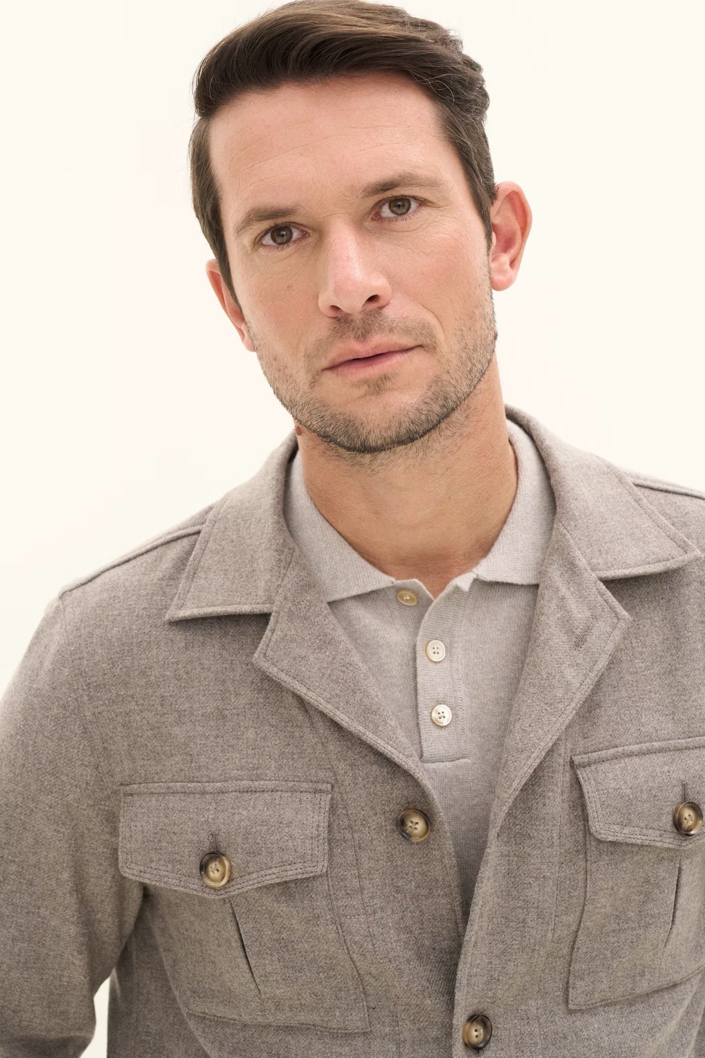 Safari shirt jacket - Brick beige