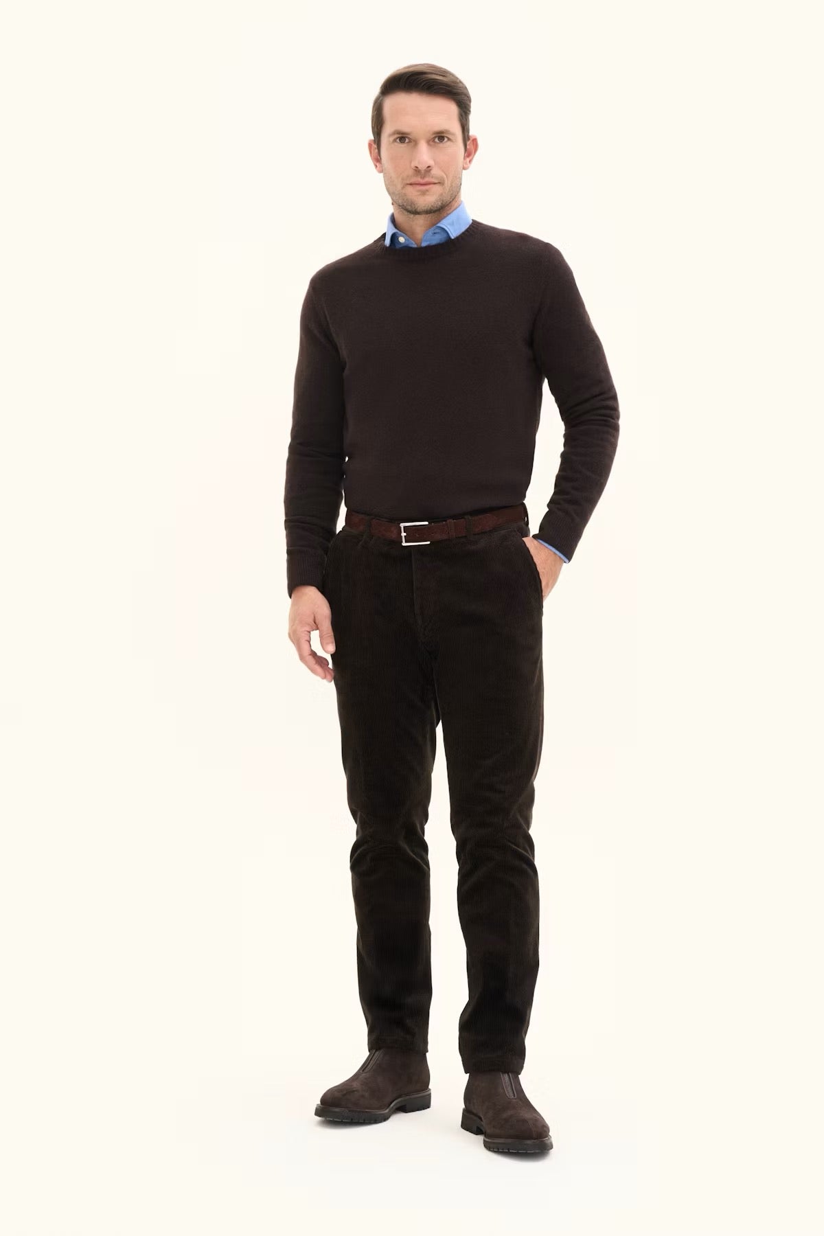 Valter roundneck- brown flannel