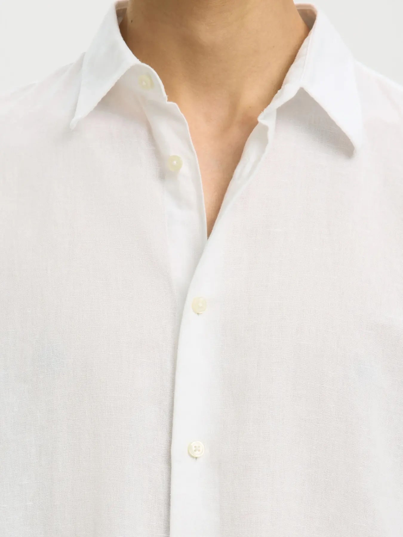 Reg Clay linenblend ss shirt- Bright white