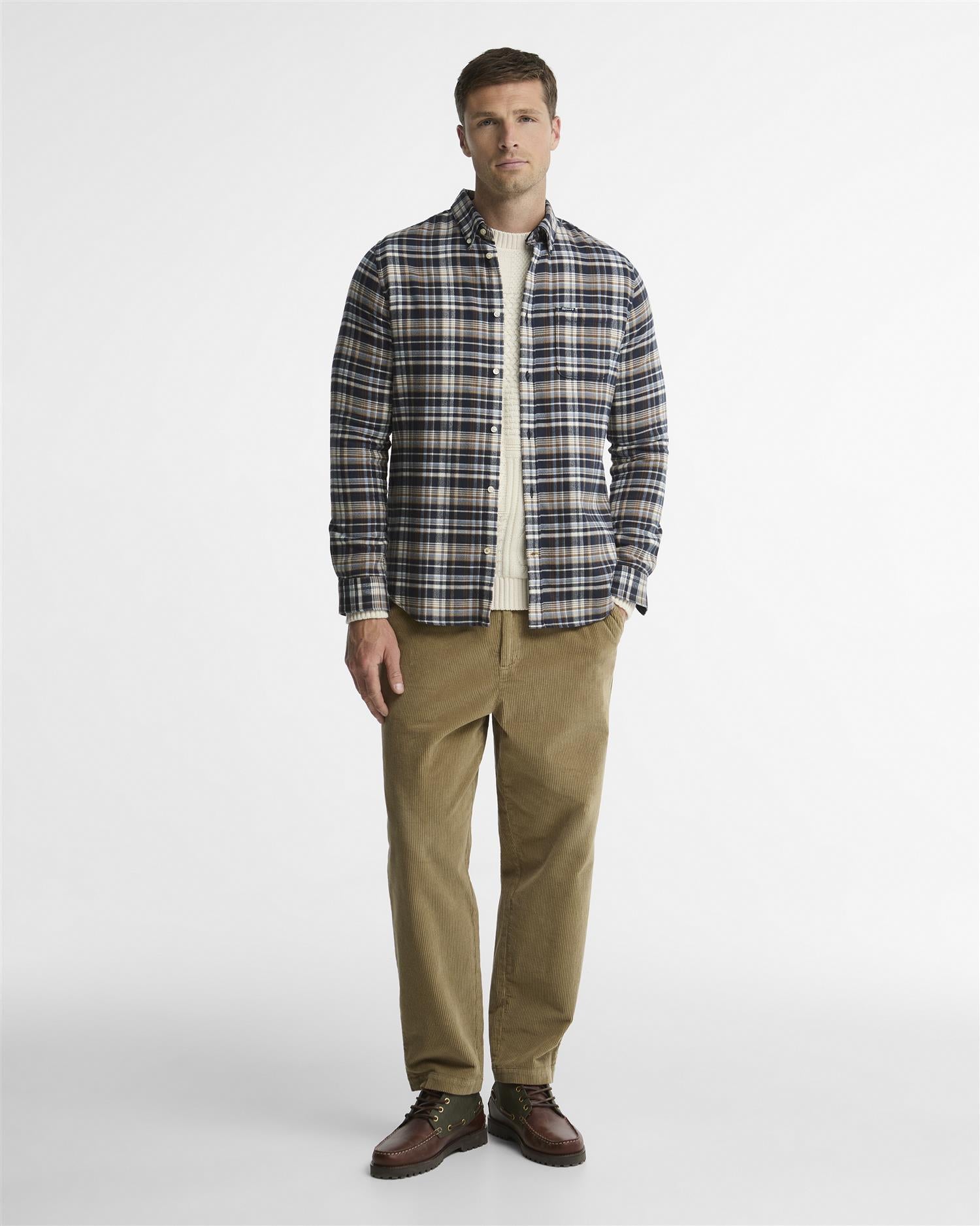 Northfell Tailored Checked Shirt- Navy