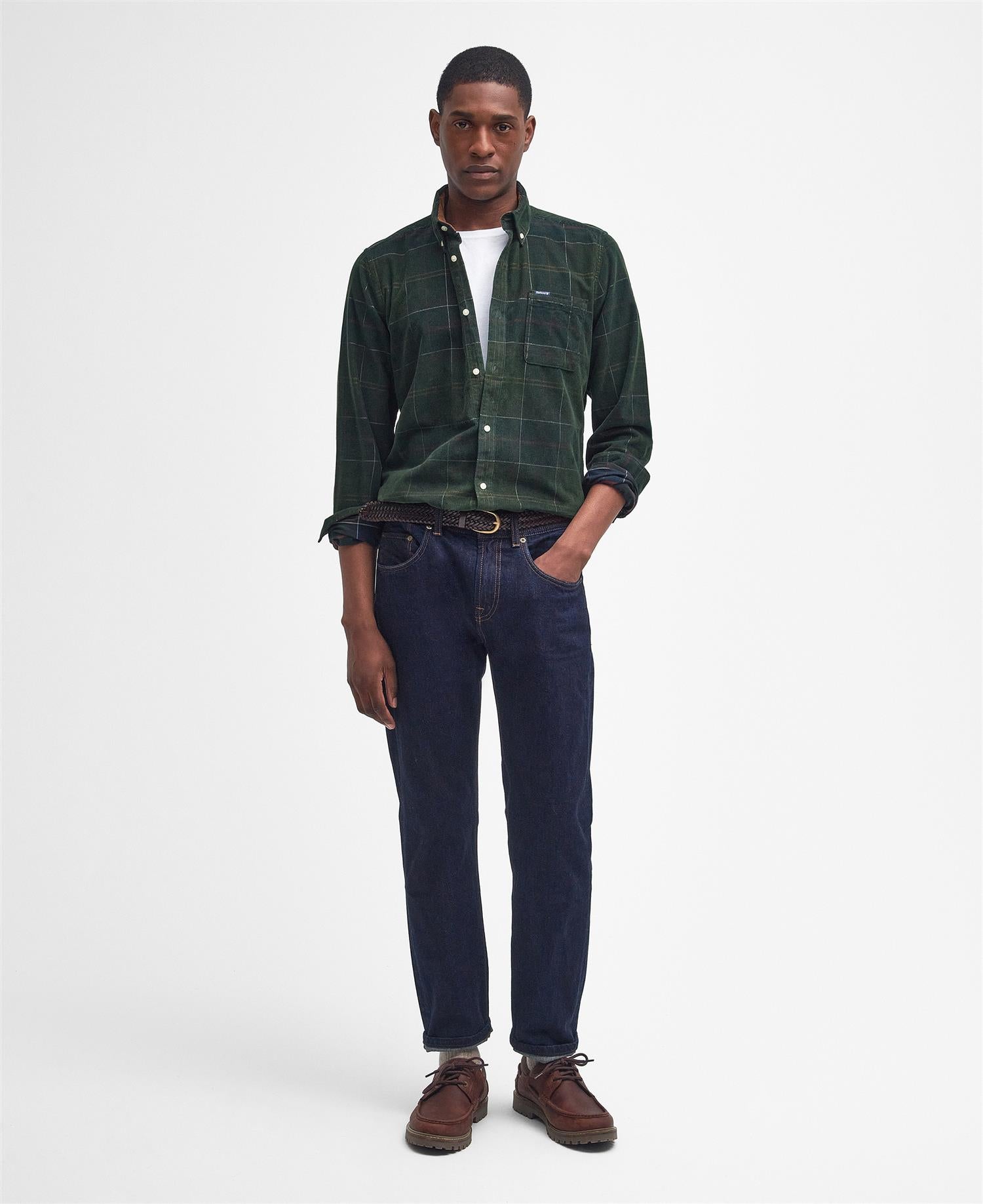 Blair Tailored Cord Shirt- Classic tartan