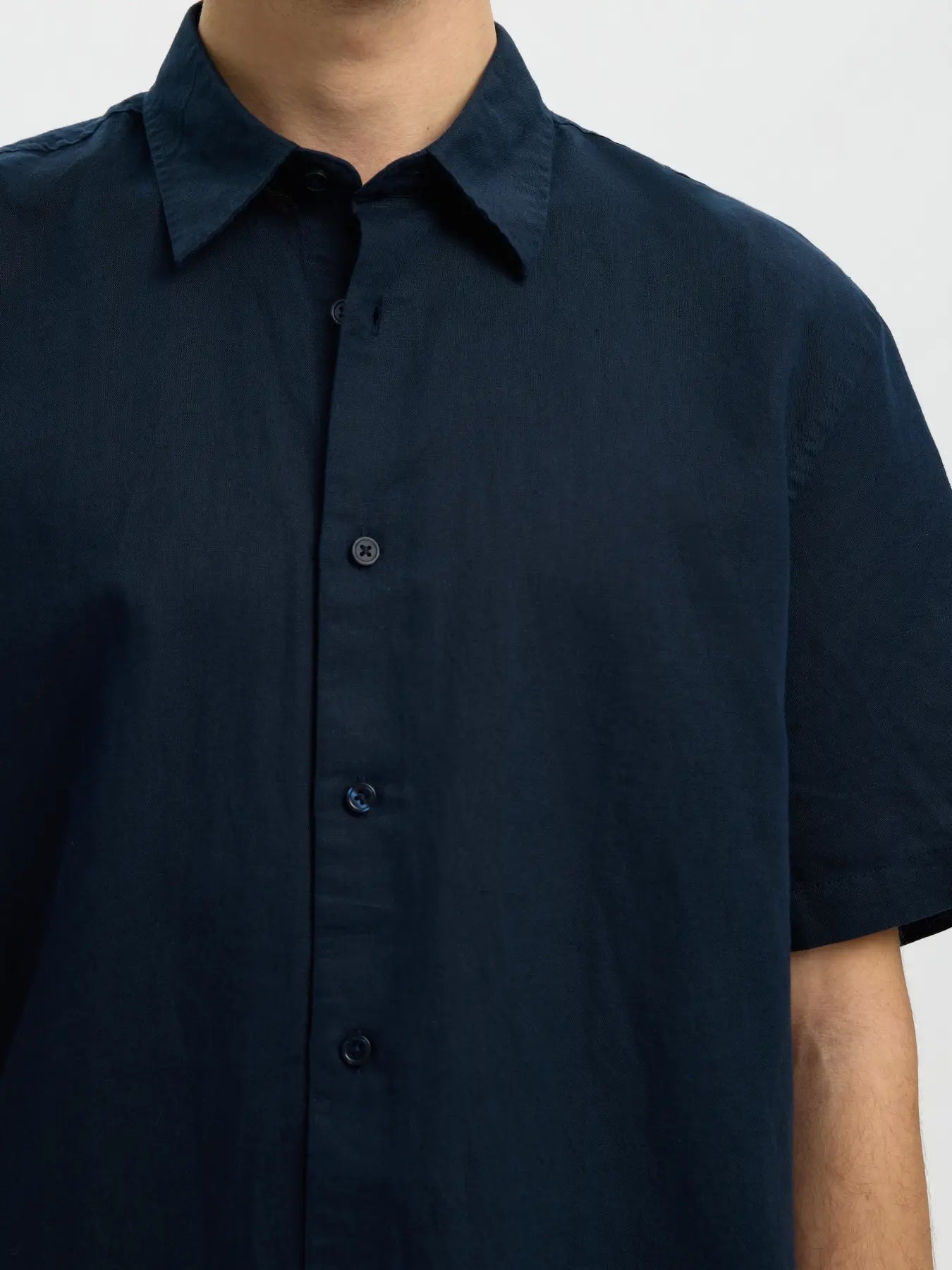 Reg Clay linenblend ss shirt- Sky Captain