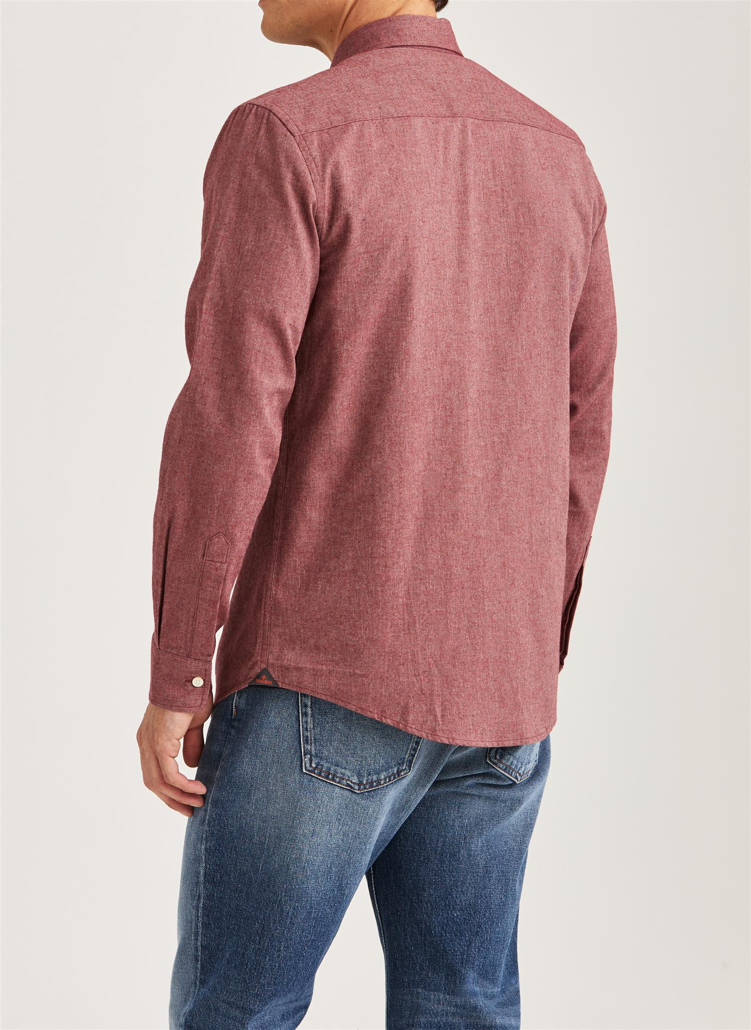 Watts Flannel Shirt-Slim Fit- Wine red