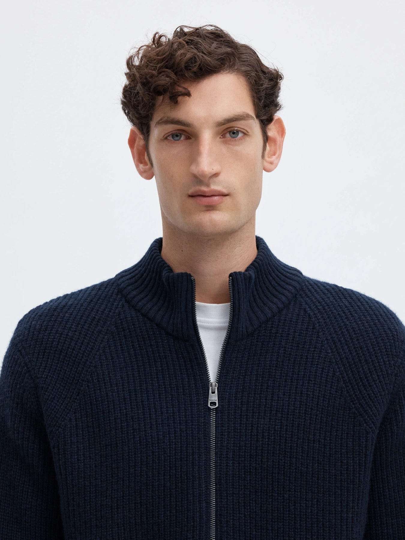 Cody ls knit zip cardigan- Sky captain