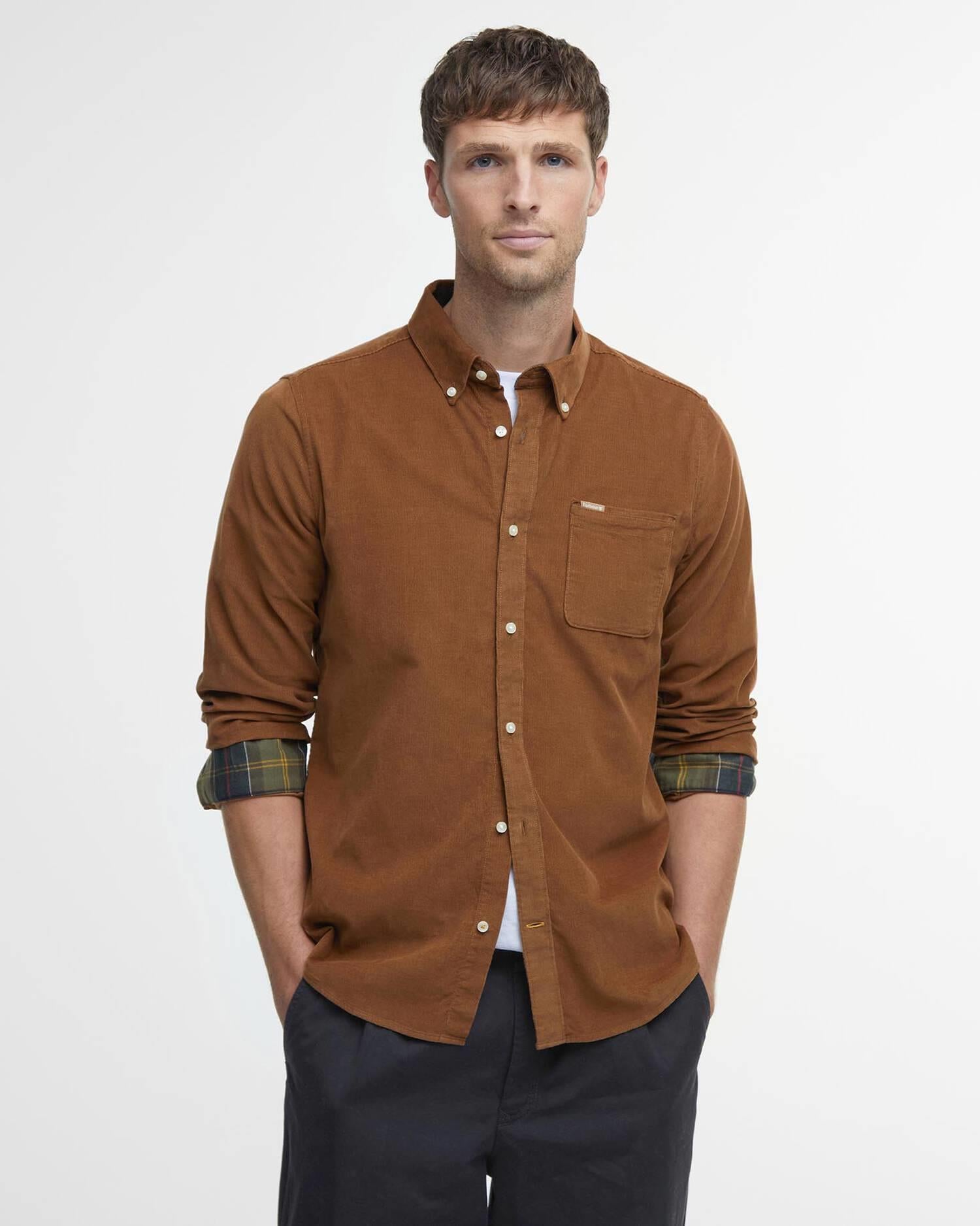 Ramsey Tailored Cord Shirt- Sandstone