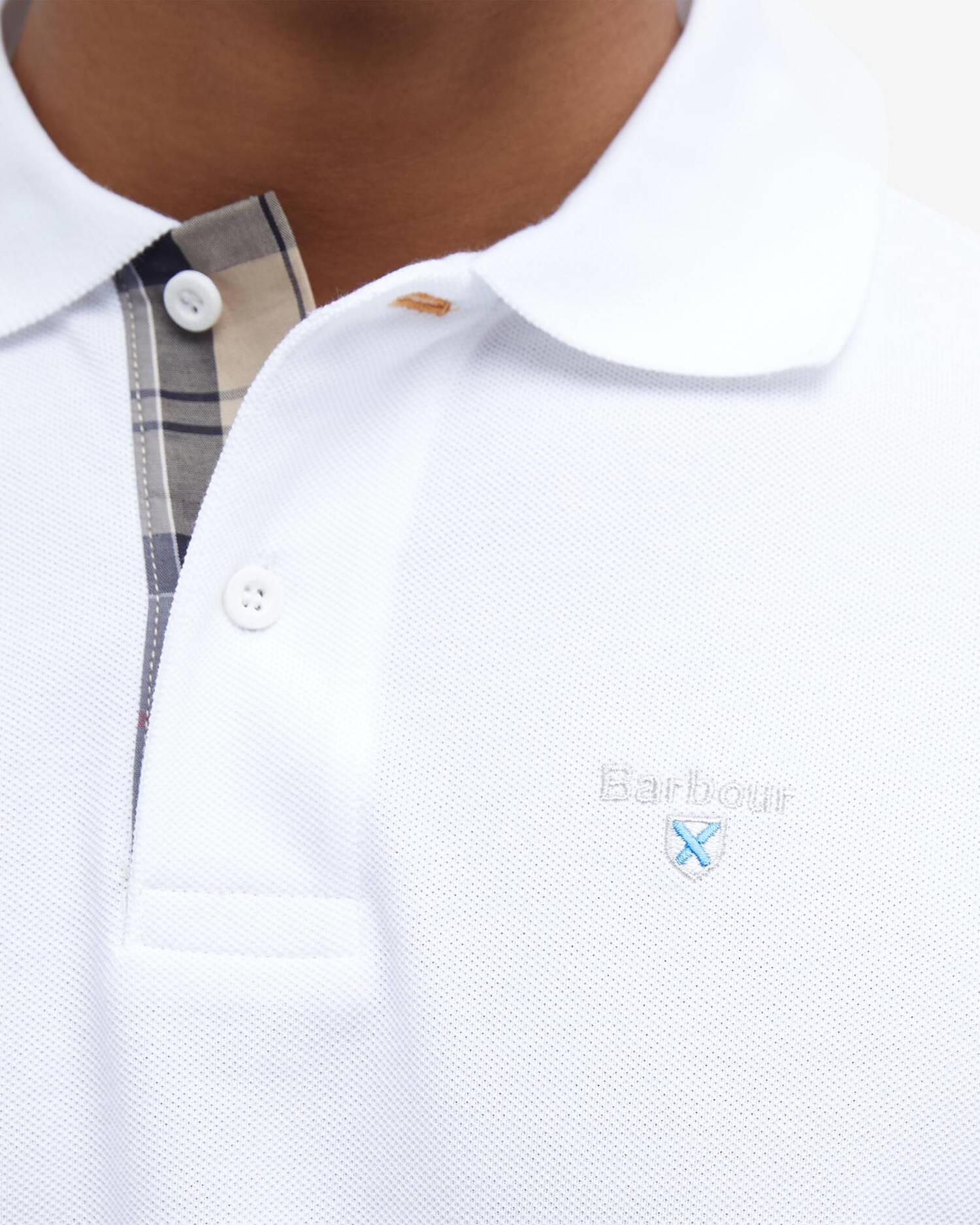 Tartan piqué polo - hvit