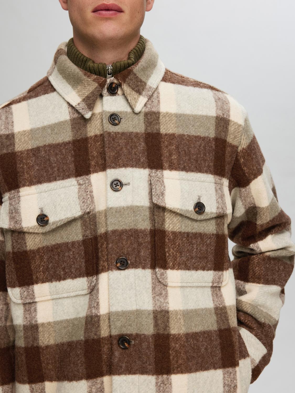 Archive overshirt- Elephant skin/brown/sand