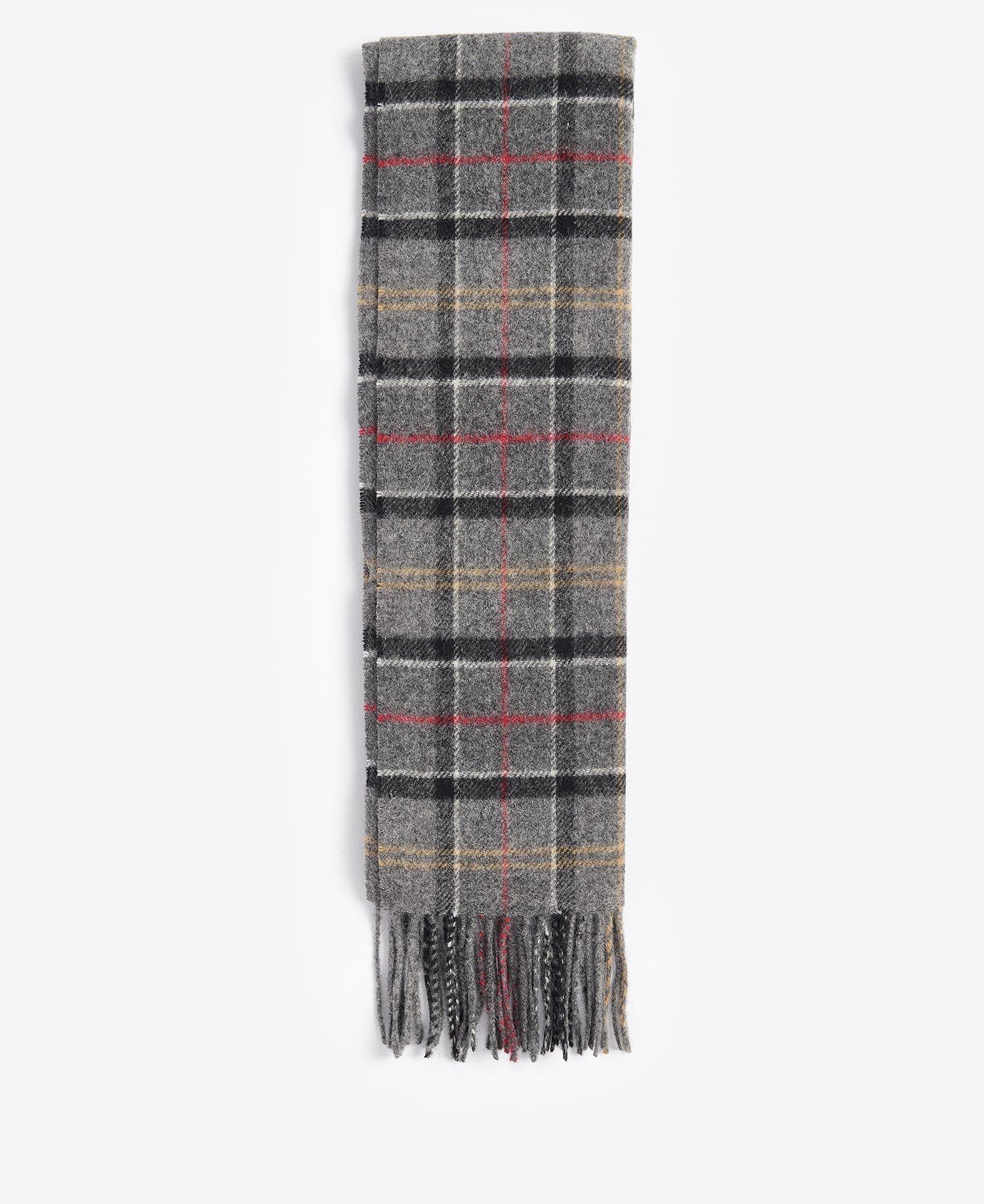 Tartan lambswool scarf grey