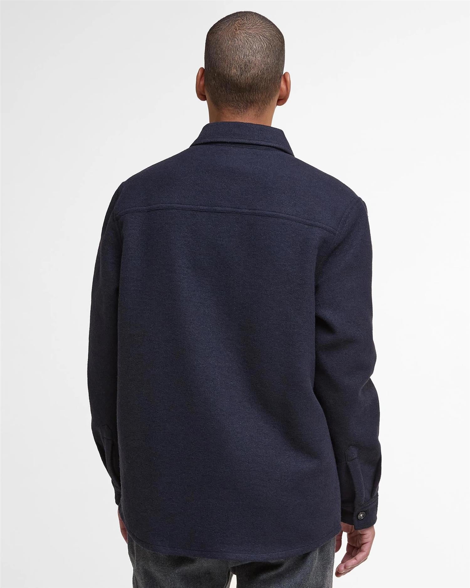 Marlow Tailored Wool Blend Overshirt- Navy Marl