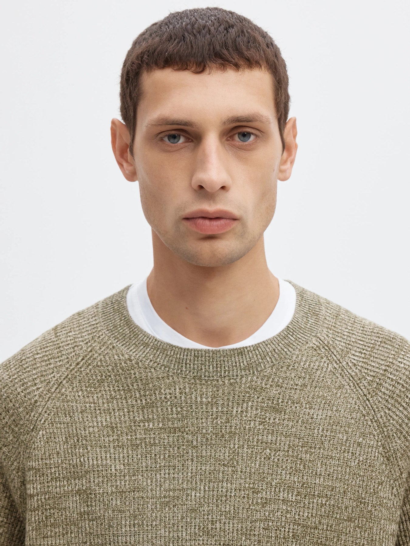 Bruno ls knit reg - Oatmeal/kalamata