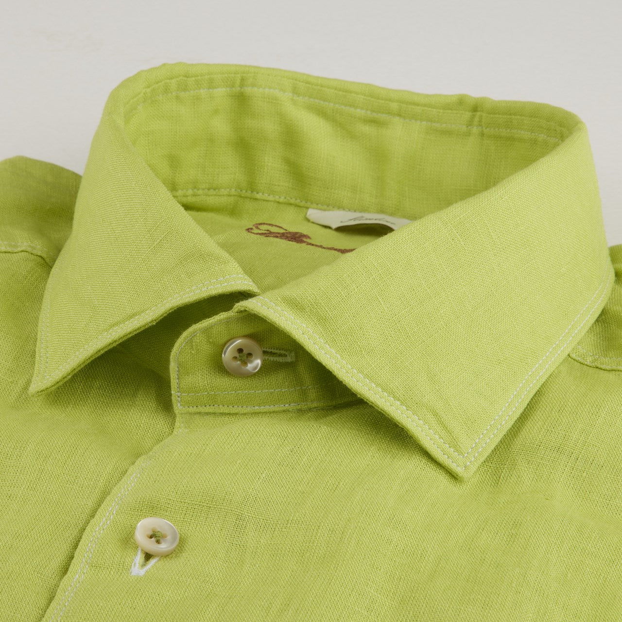 Lin skjorte slimline grønn