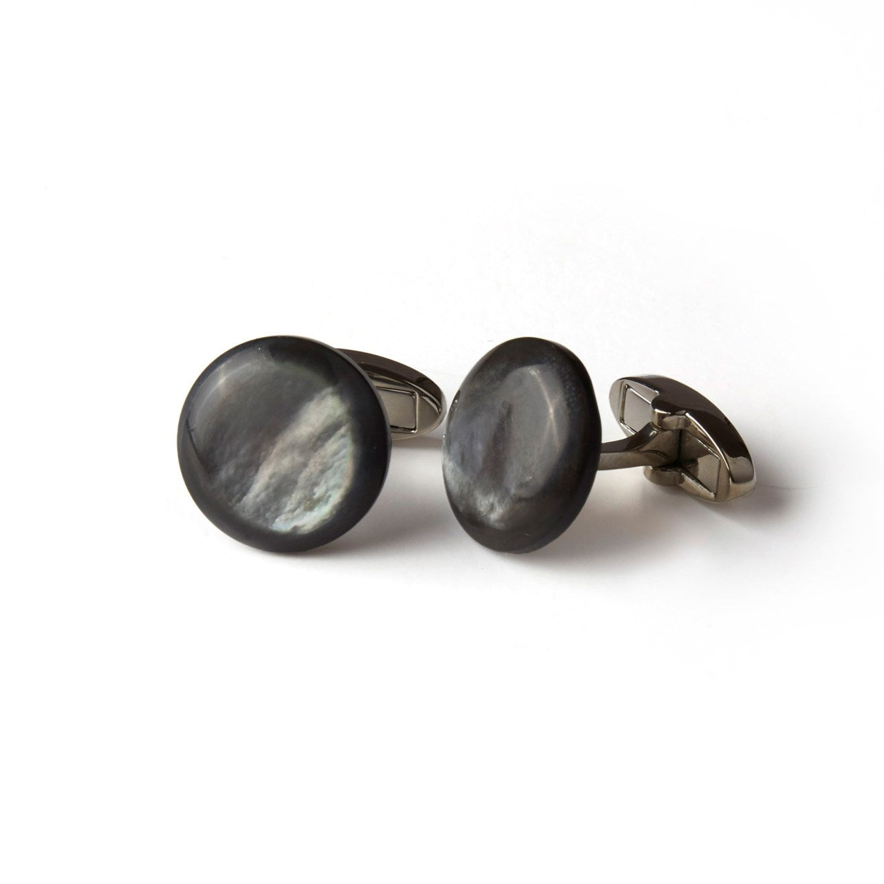 Grey Mother of pearl cuff links Grey