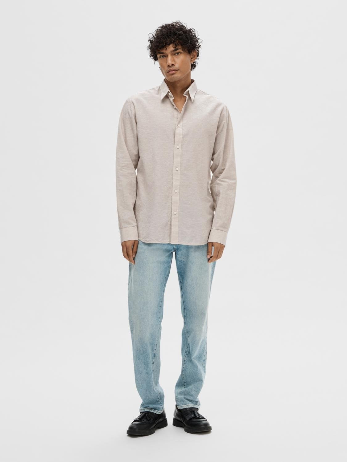 SLHSLIMNEW-LINEN SHIRT LS W Pure cashmere